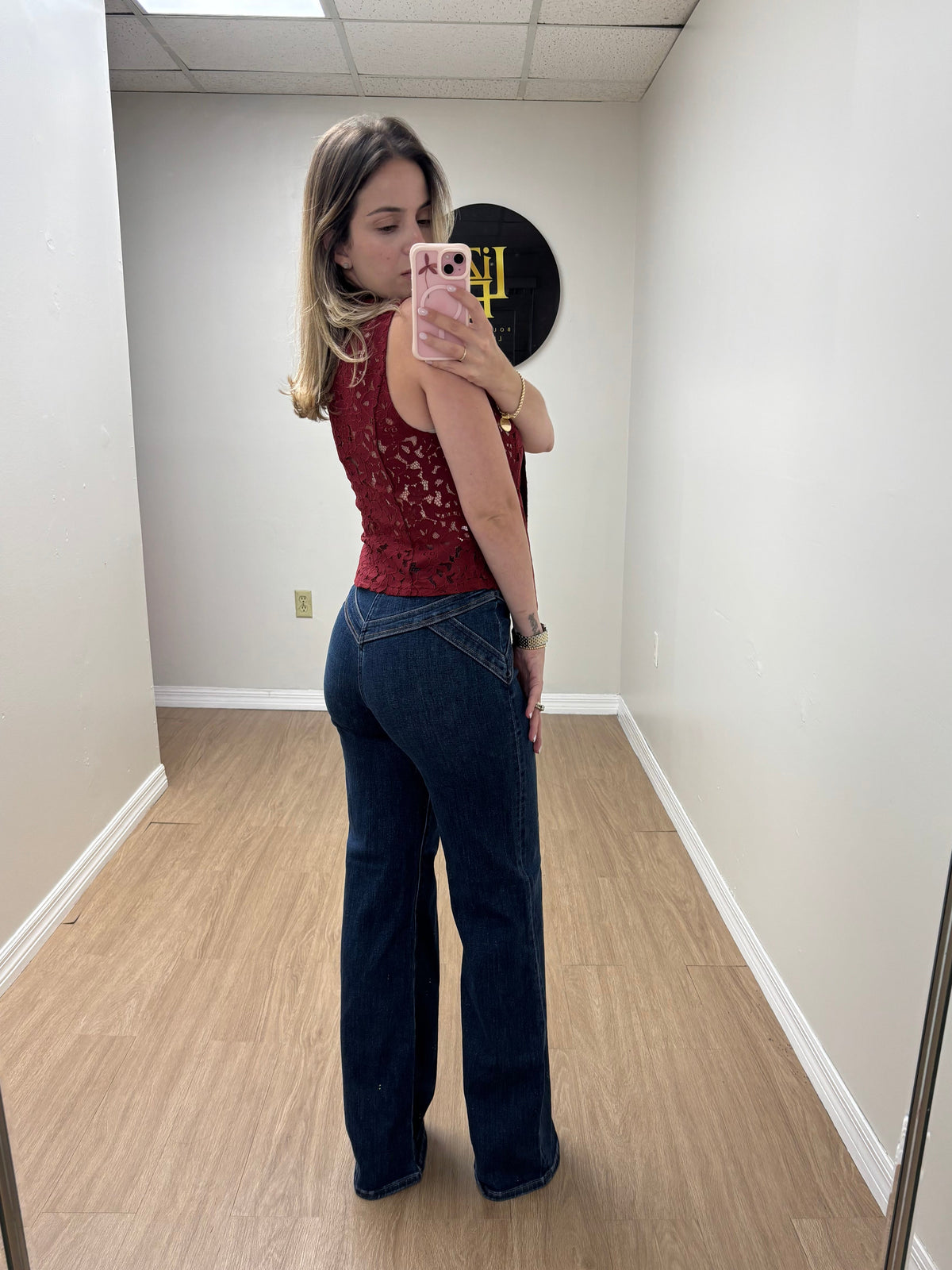 Blusa encaje burgundy