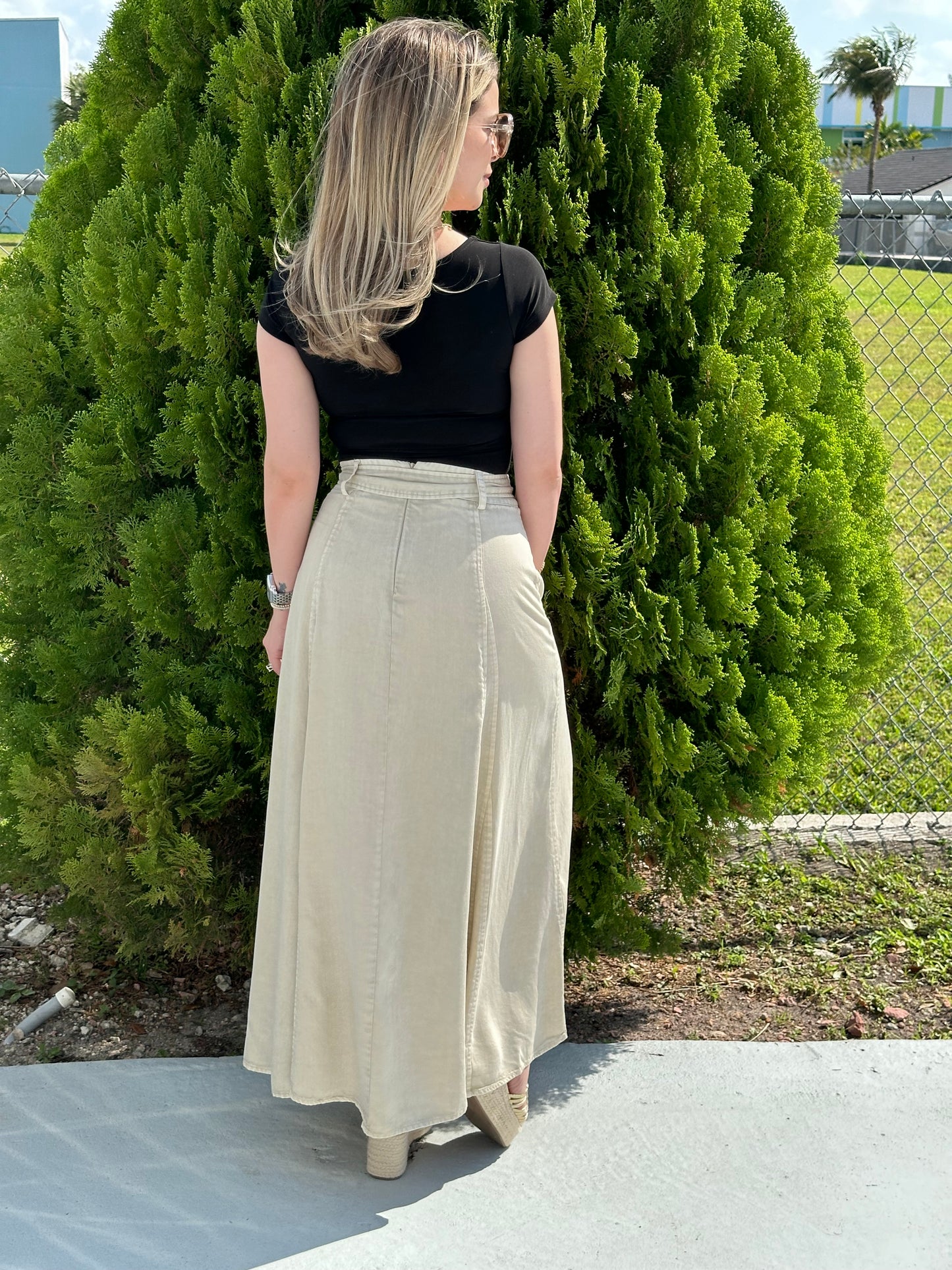 Mustard maxi skirt
