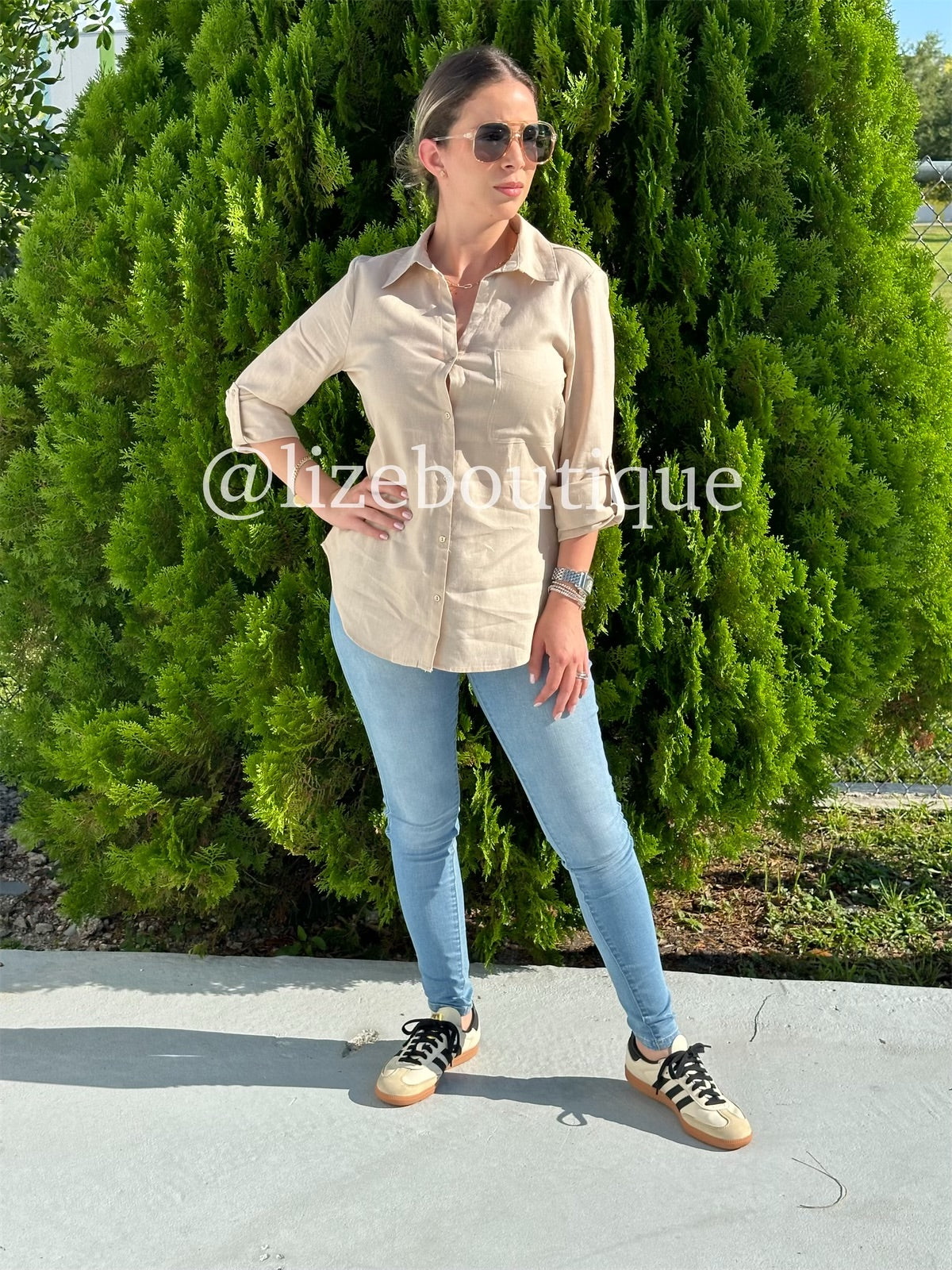 Long sleeve linen shirt