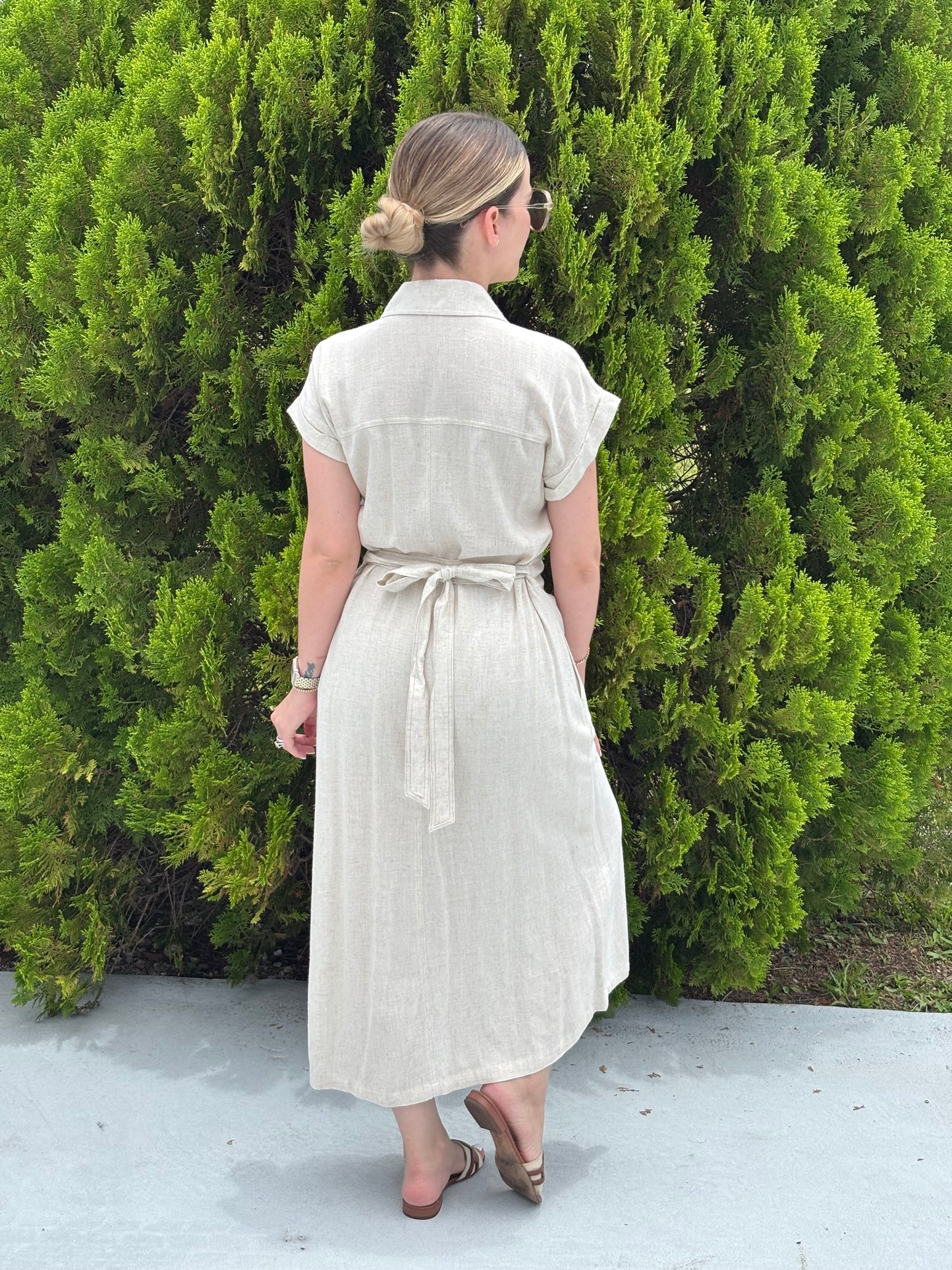 Camisero de lino beige