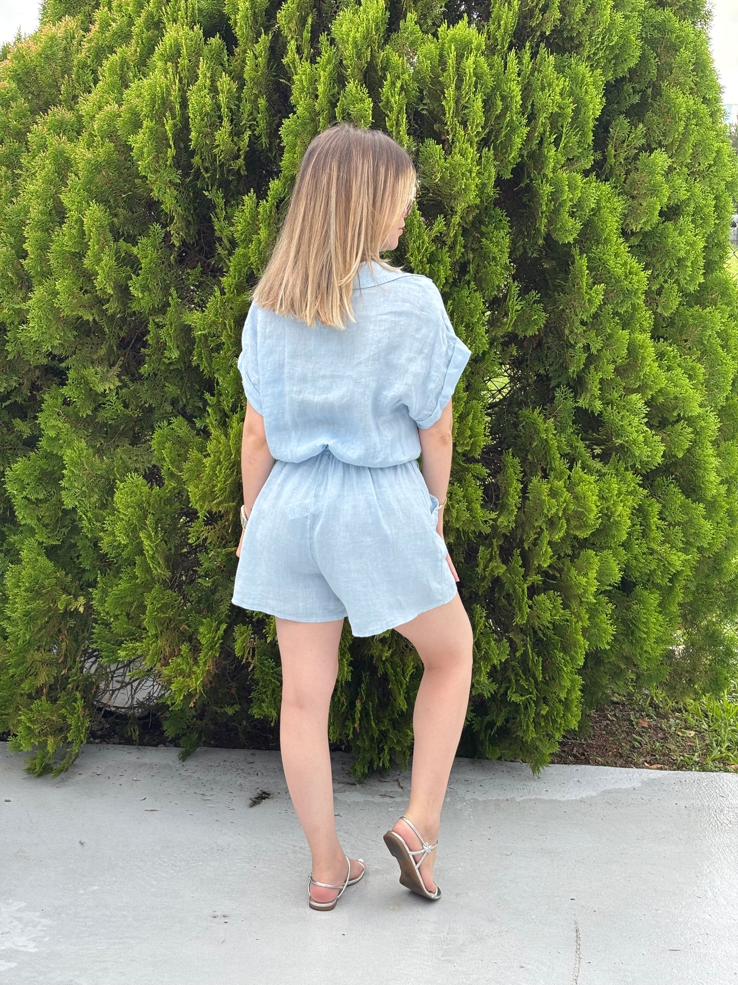Blue Romper Lino