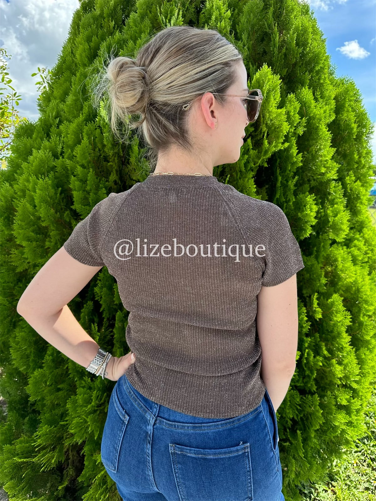 Chocolate high neck shirt