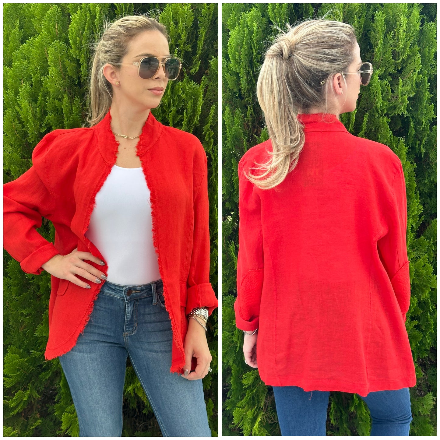 Red Linen jacket