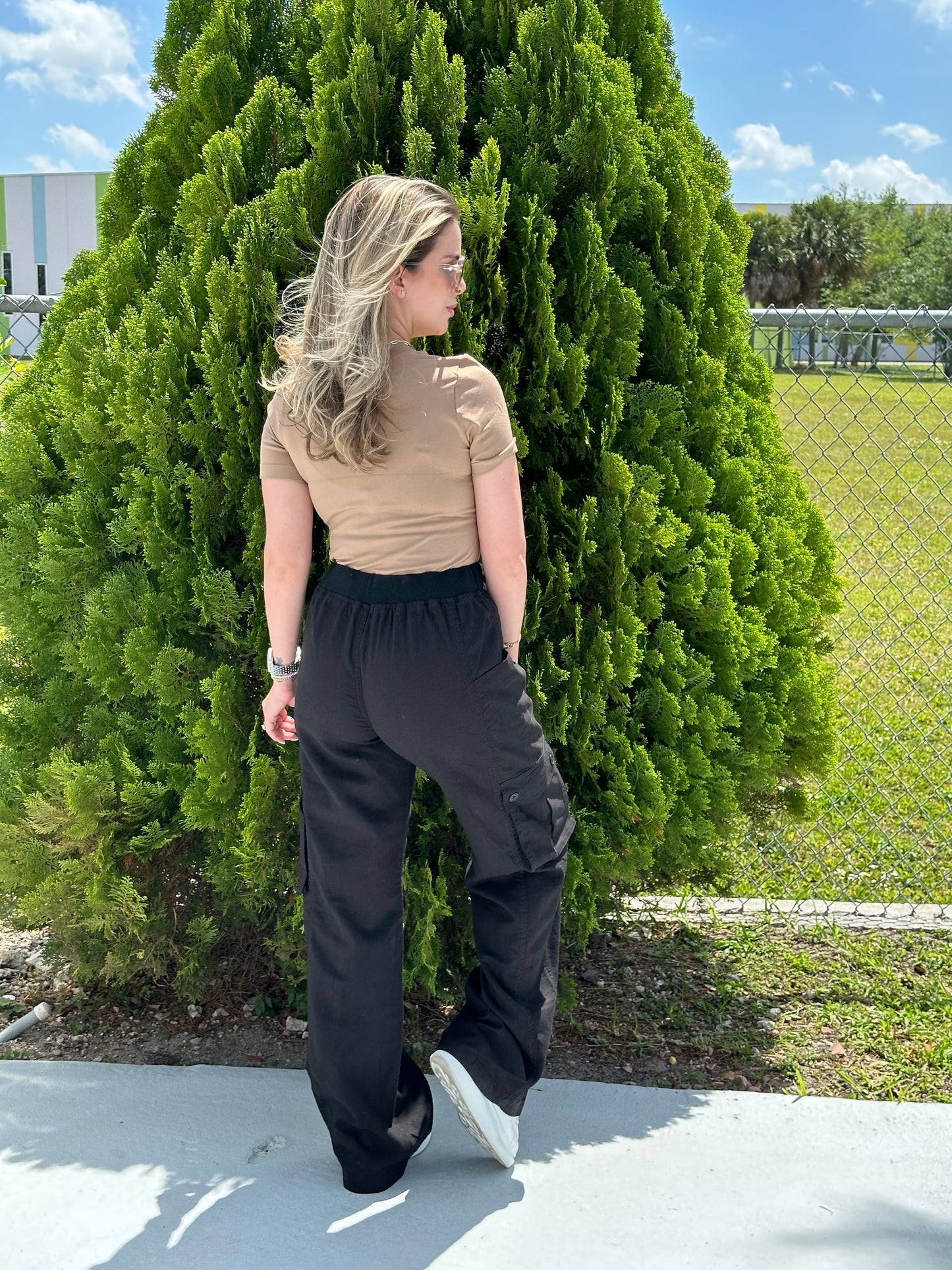 Linen cargo pants