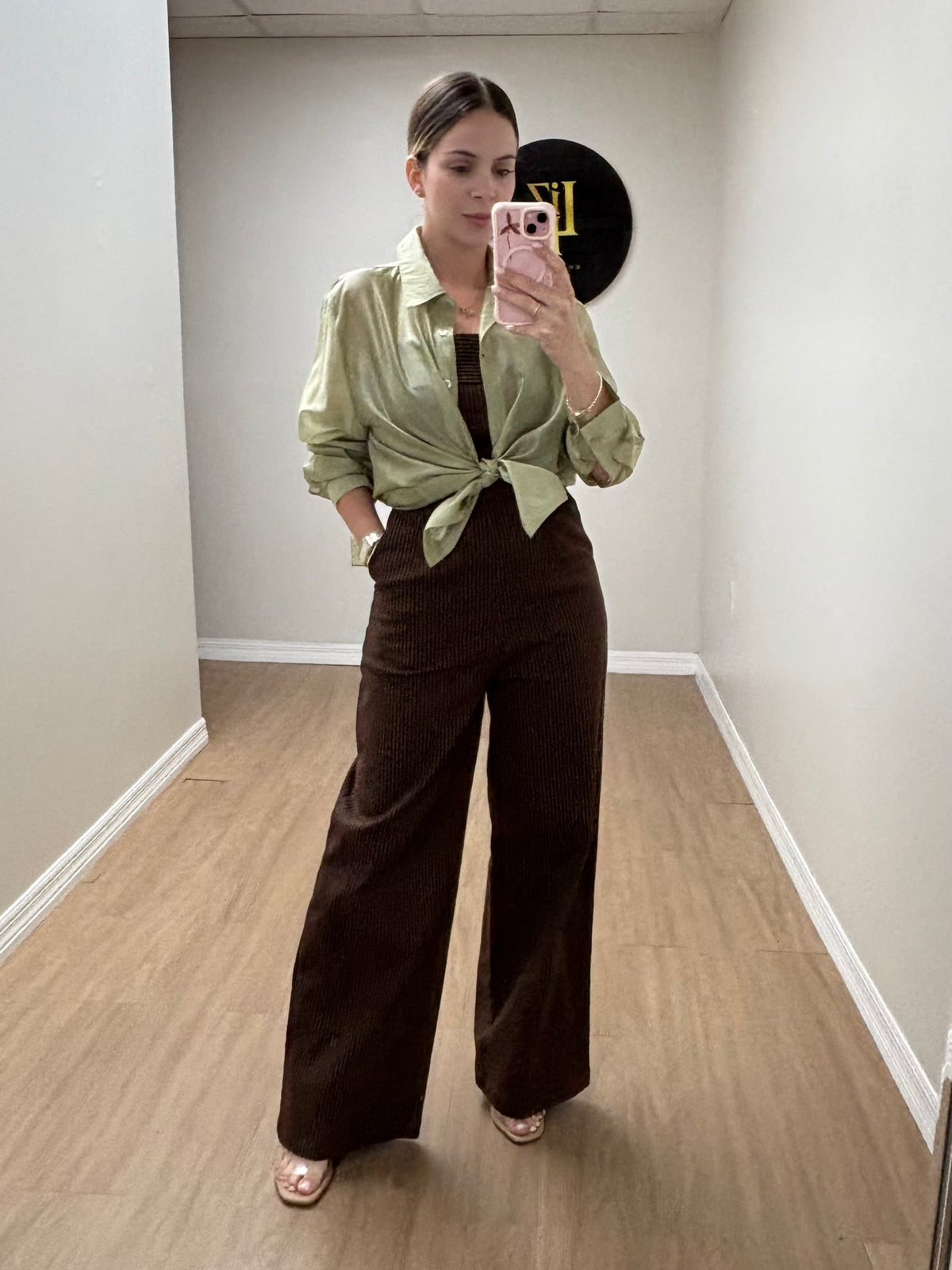 Camisa oliva seda