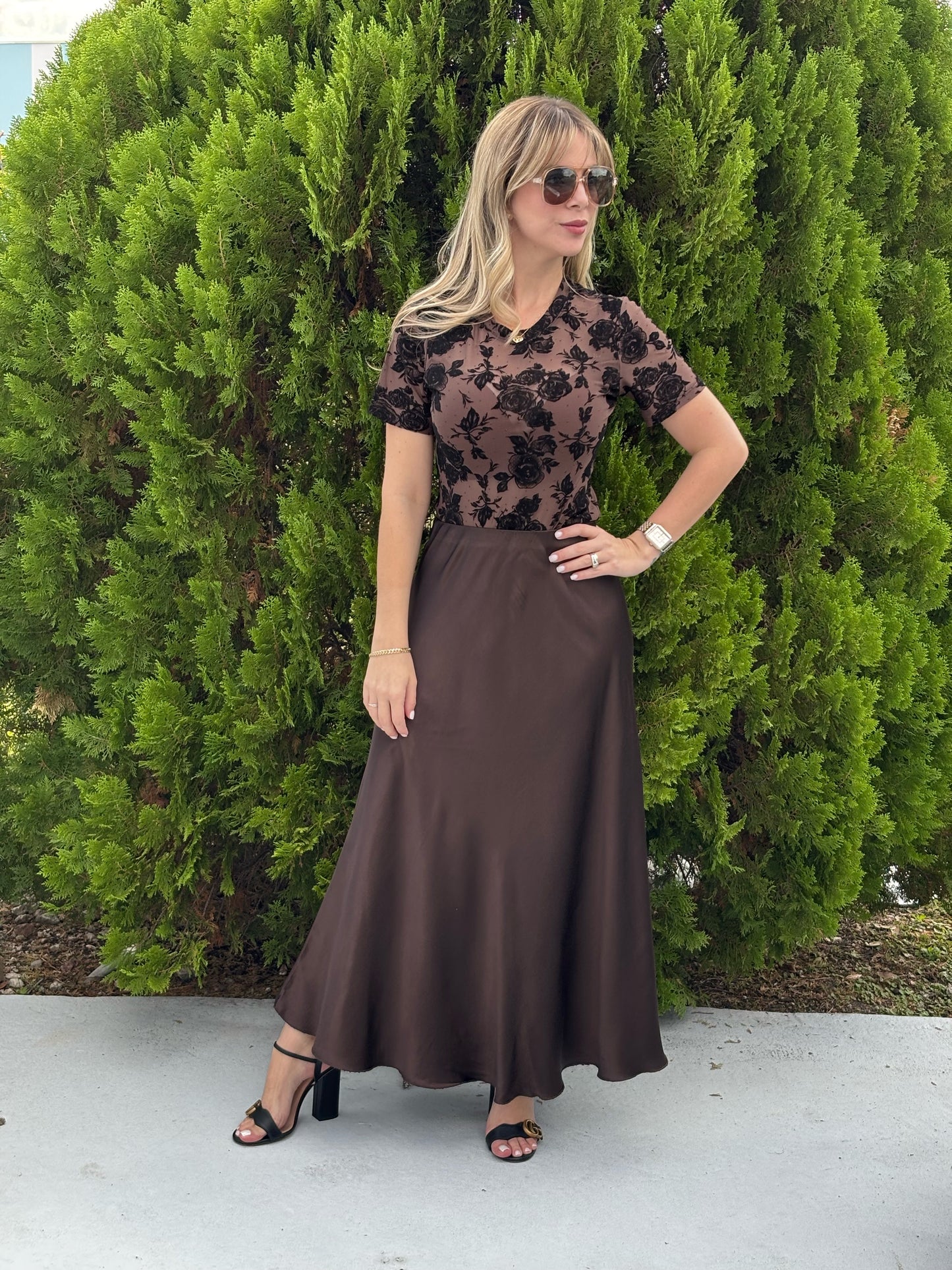 Chocolate maxi skirt