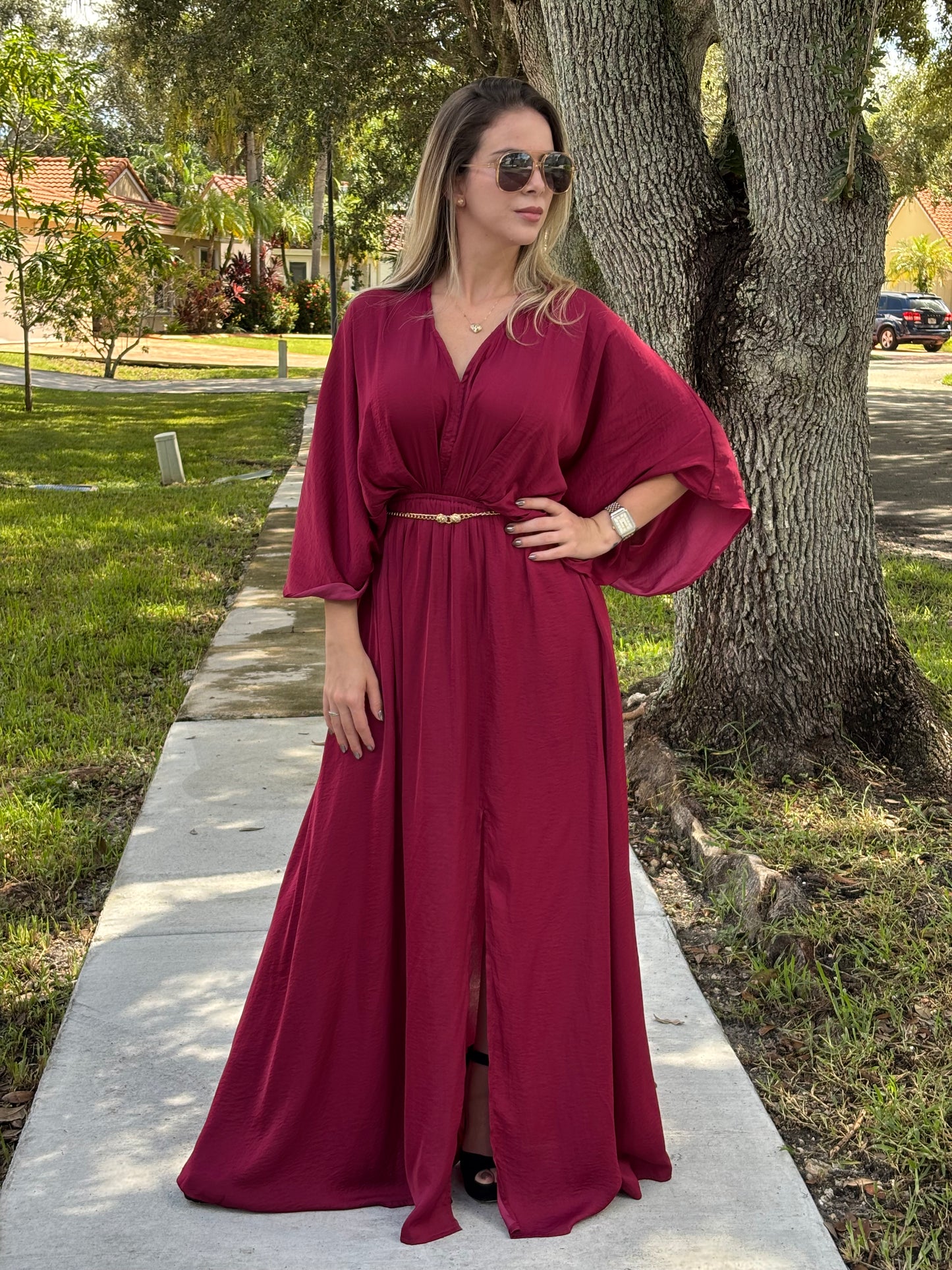 Andrea Red maxi dress