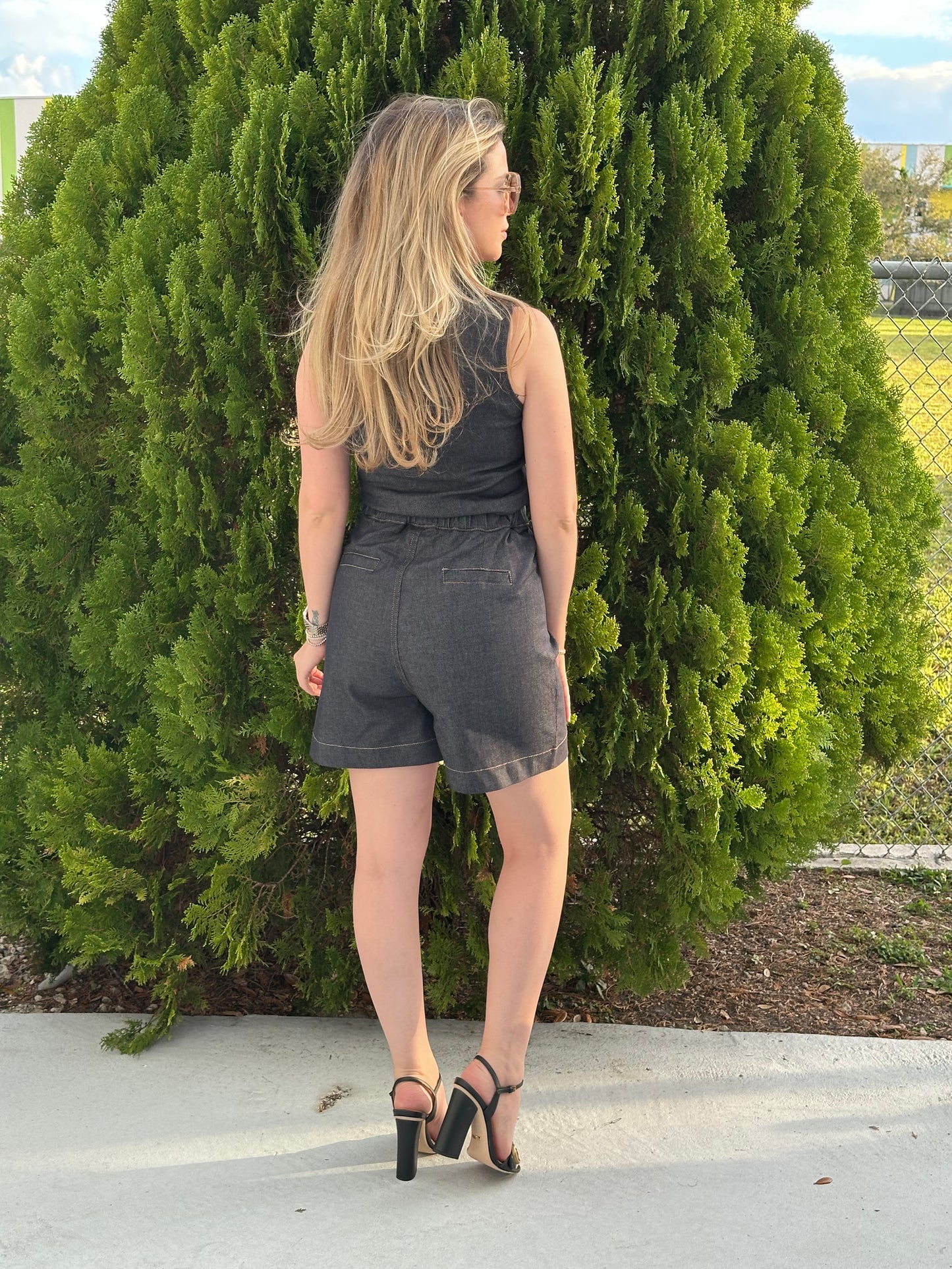 Cleo denim romper