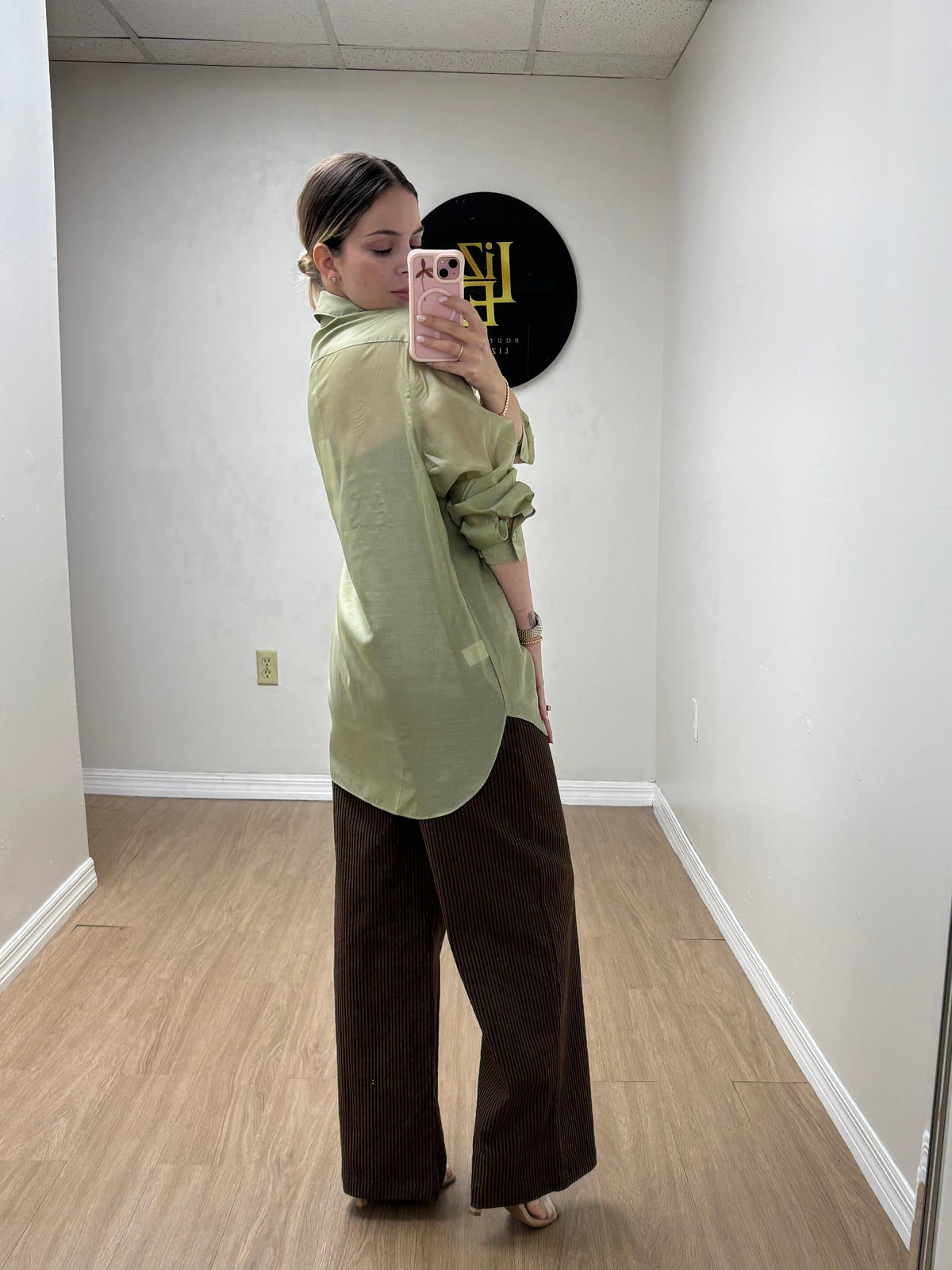 Camisa oliva seda