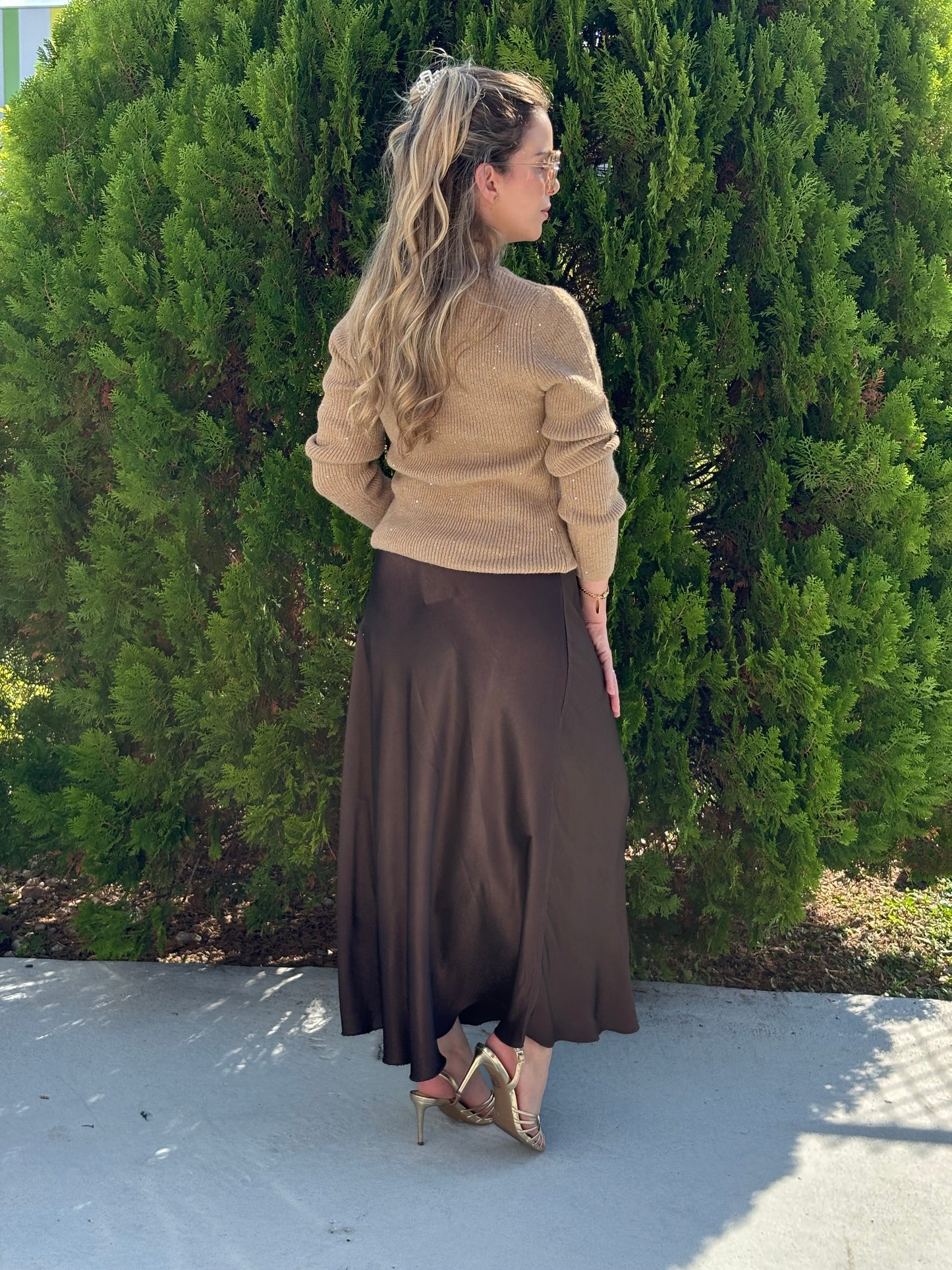 Golden high neck sweater