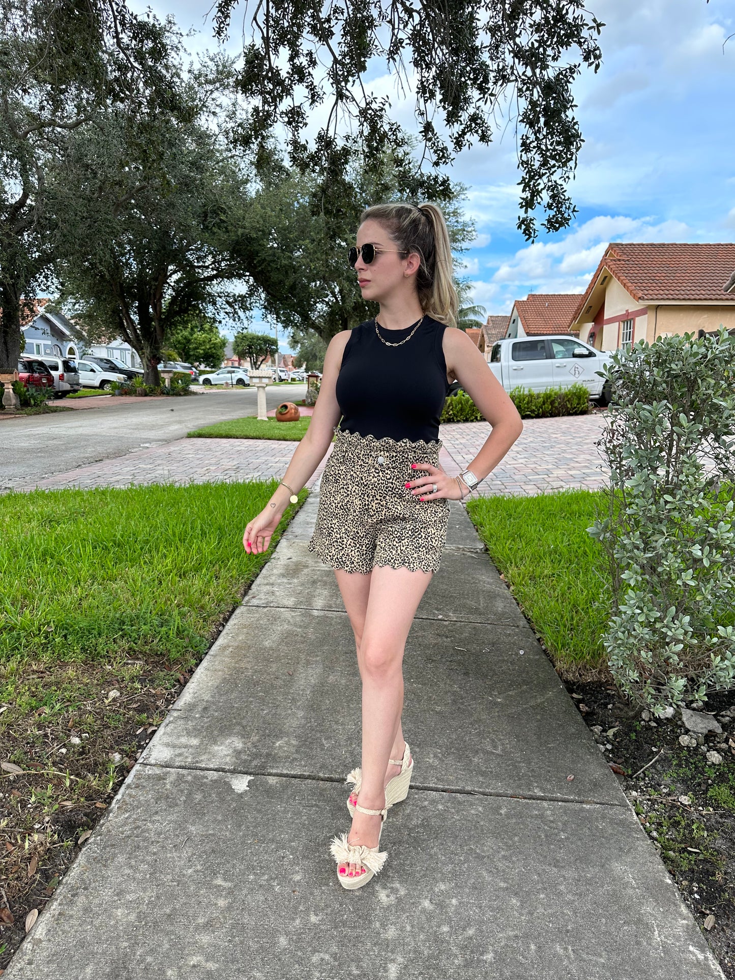 Animal print short