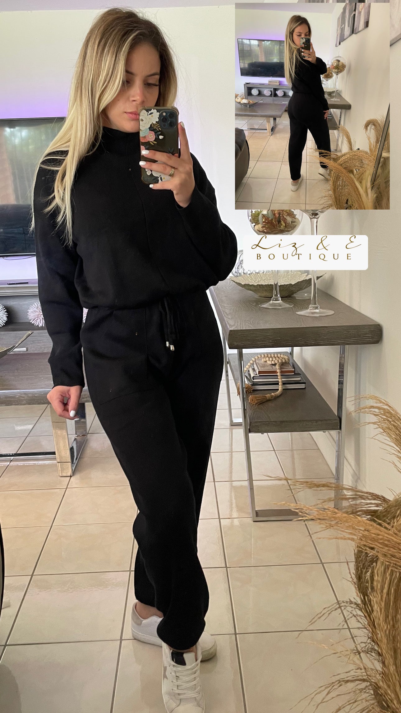 High neck long sleeve set