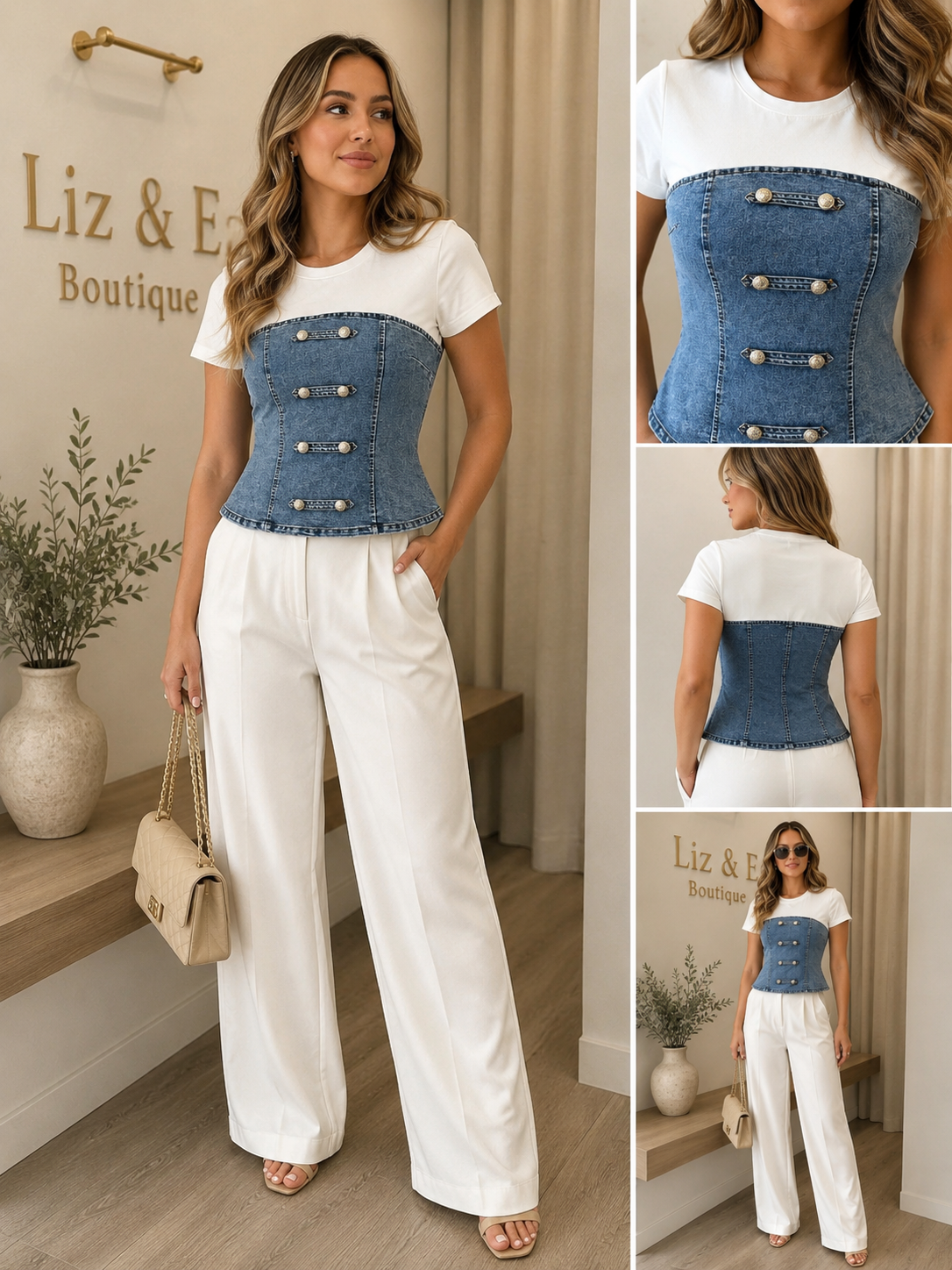 Liz denim top