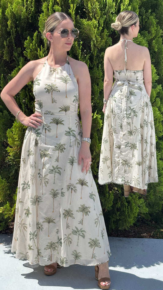 Tropical escape midi dress