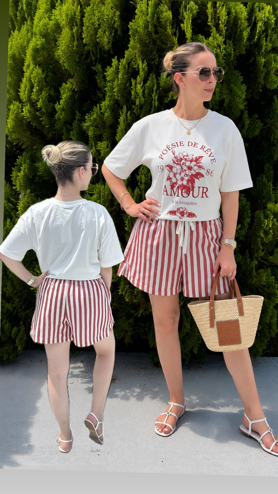 Red stripes shorts