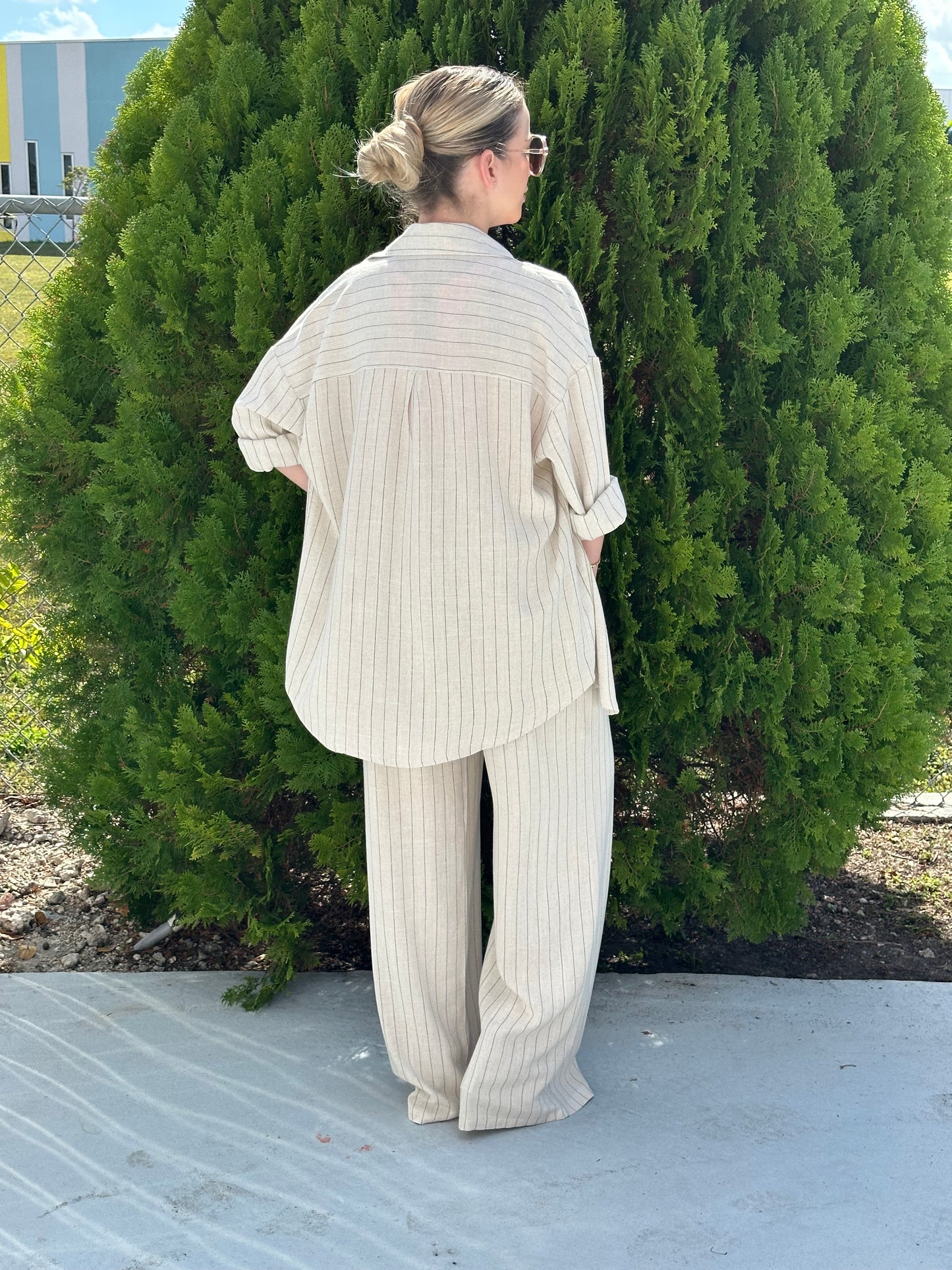 Stripes linen set
