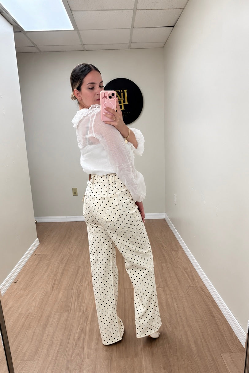 Blusa de lino con vuelos