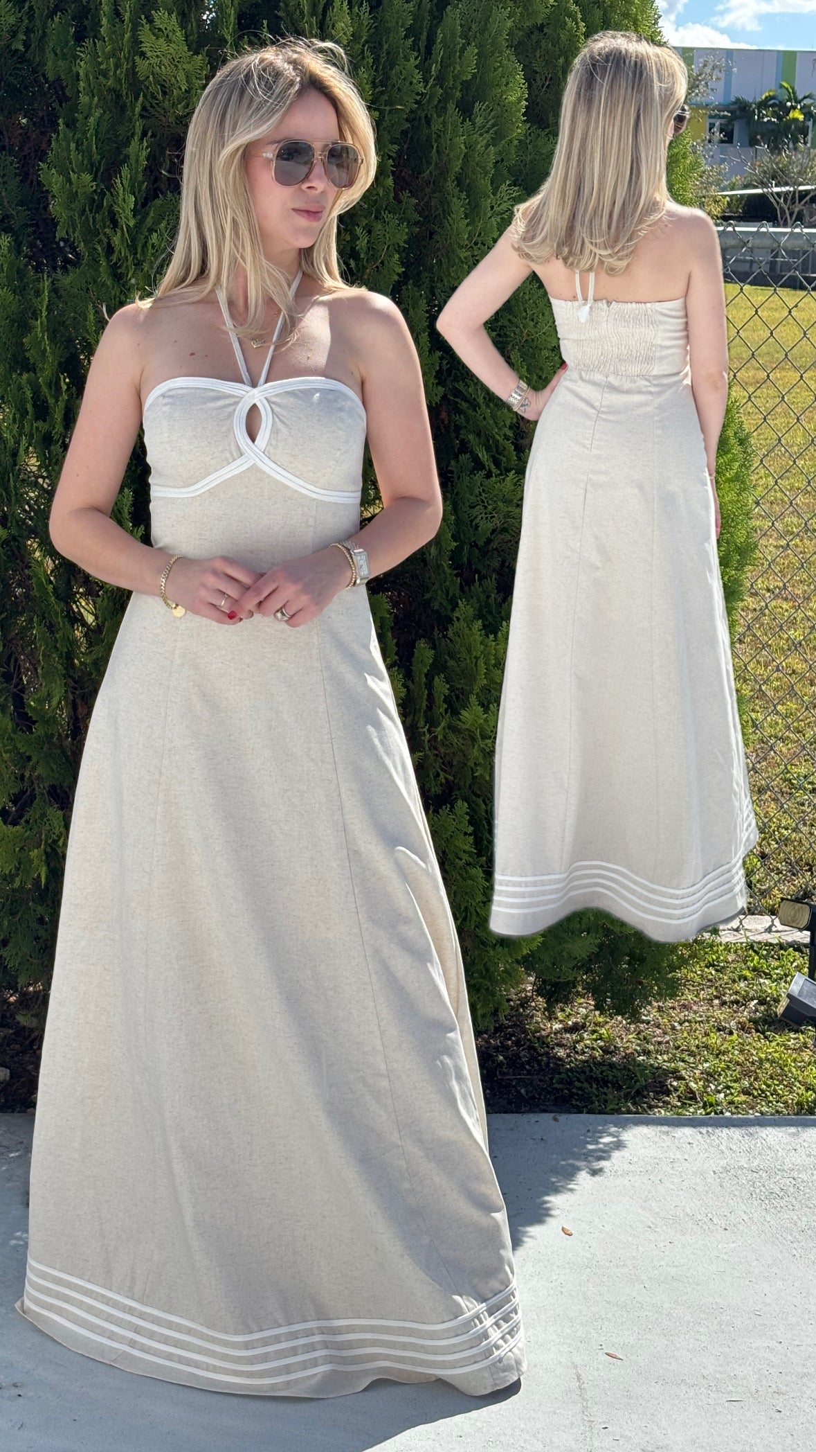 Laura linen maxi dress