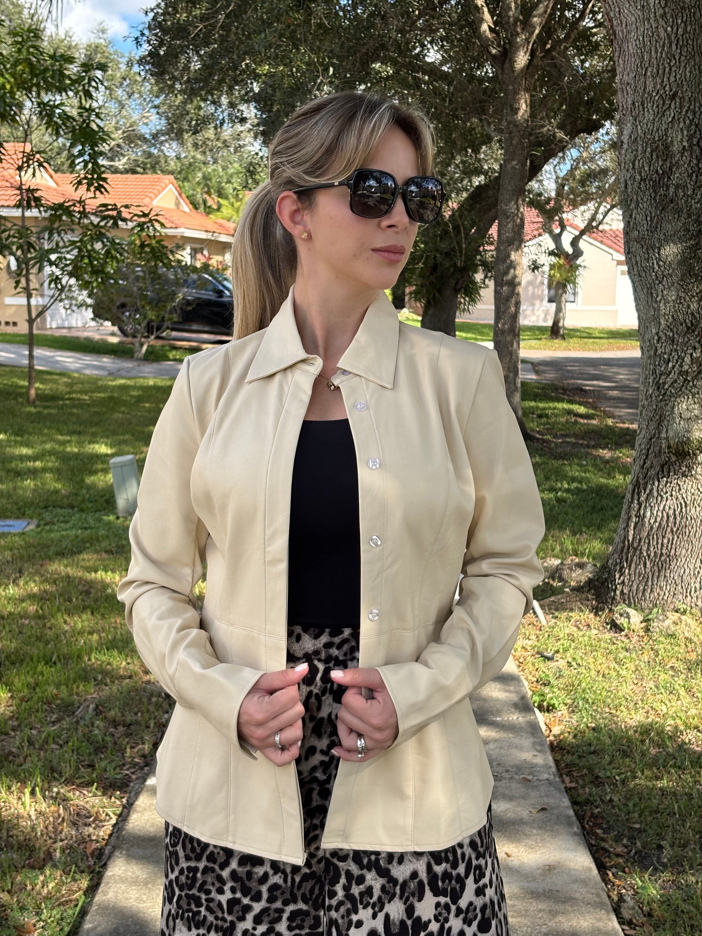 Leather blazer