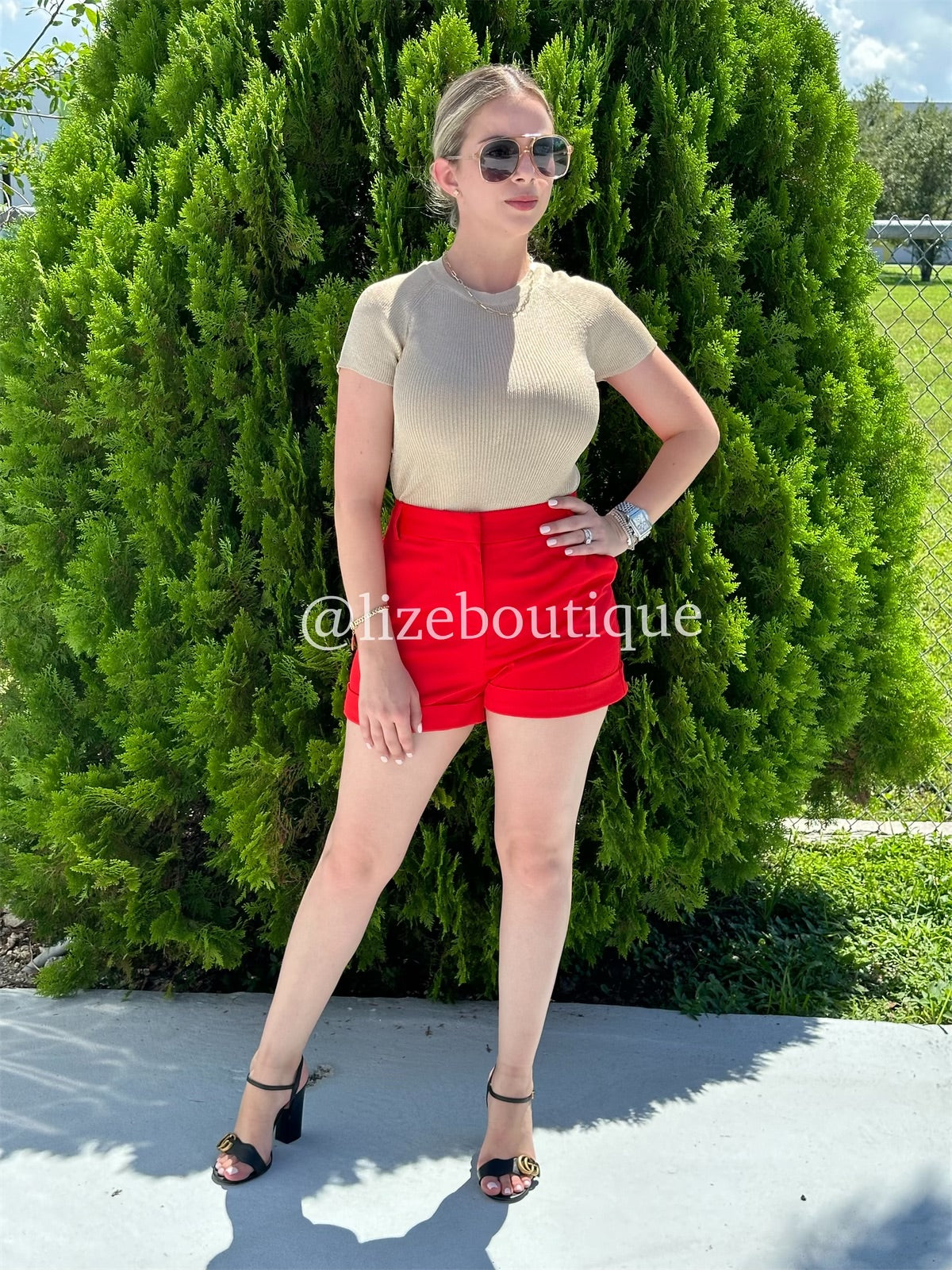 Golden high neck shirt