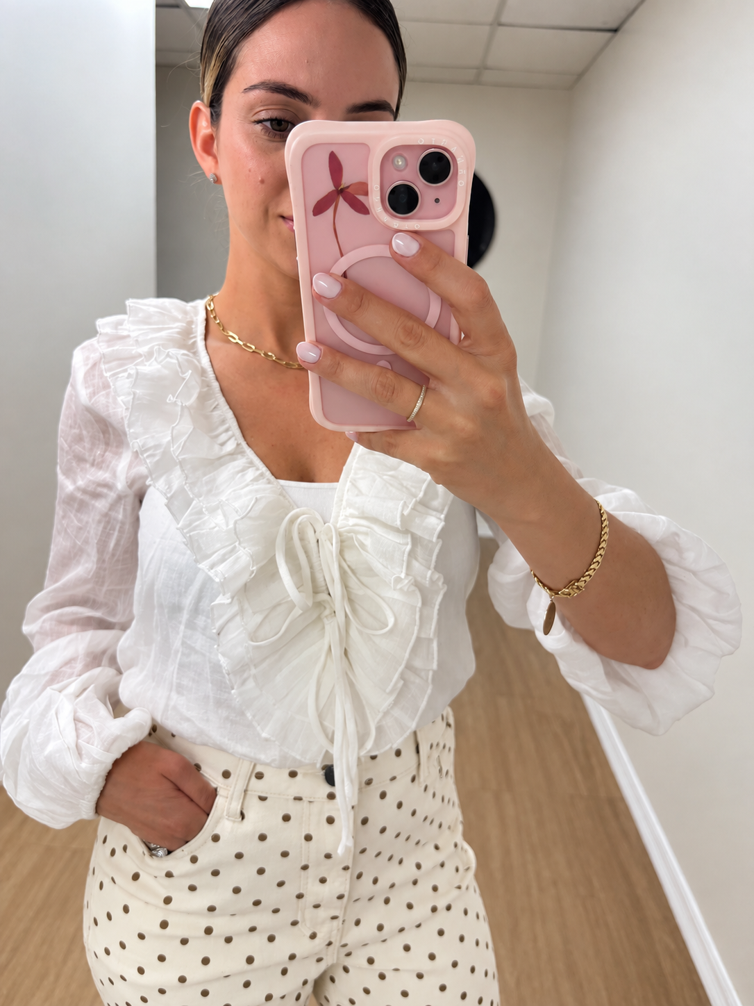 Blusa de lino con vuelos