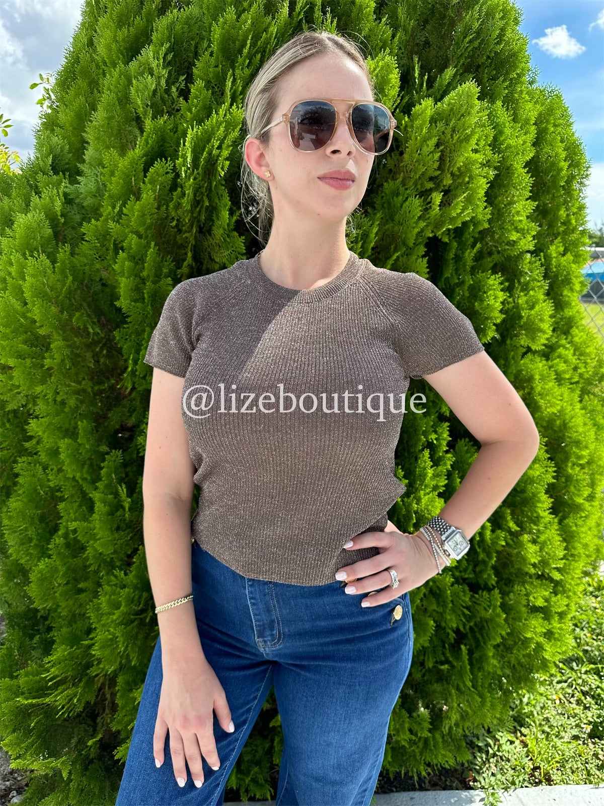 Chocolate high neck shirt