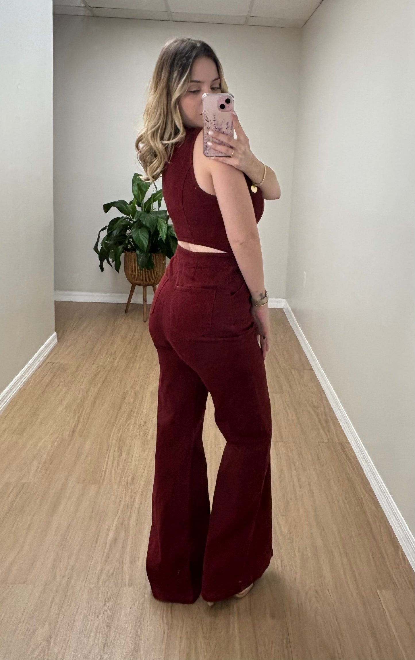Jumpsuit Burgundy denim