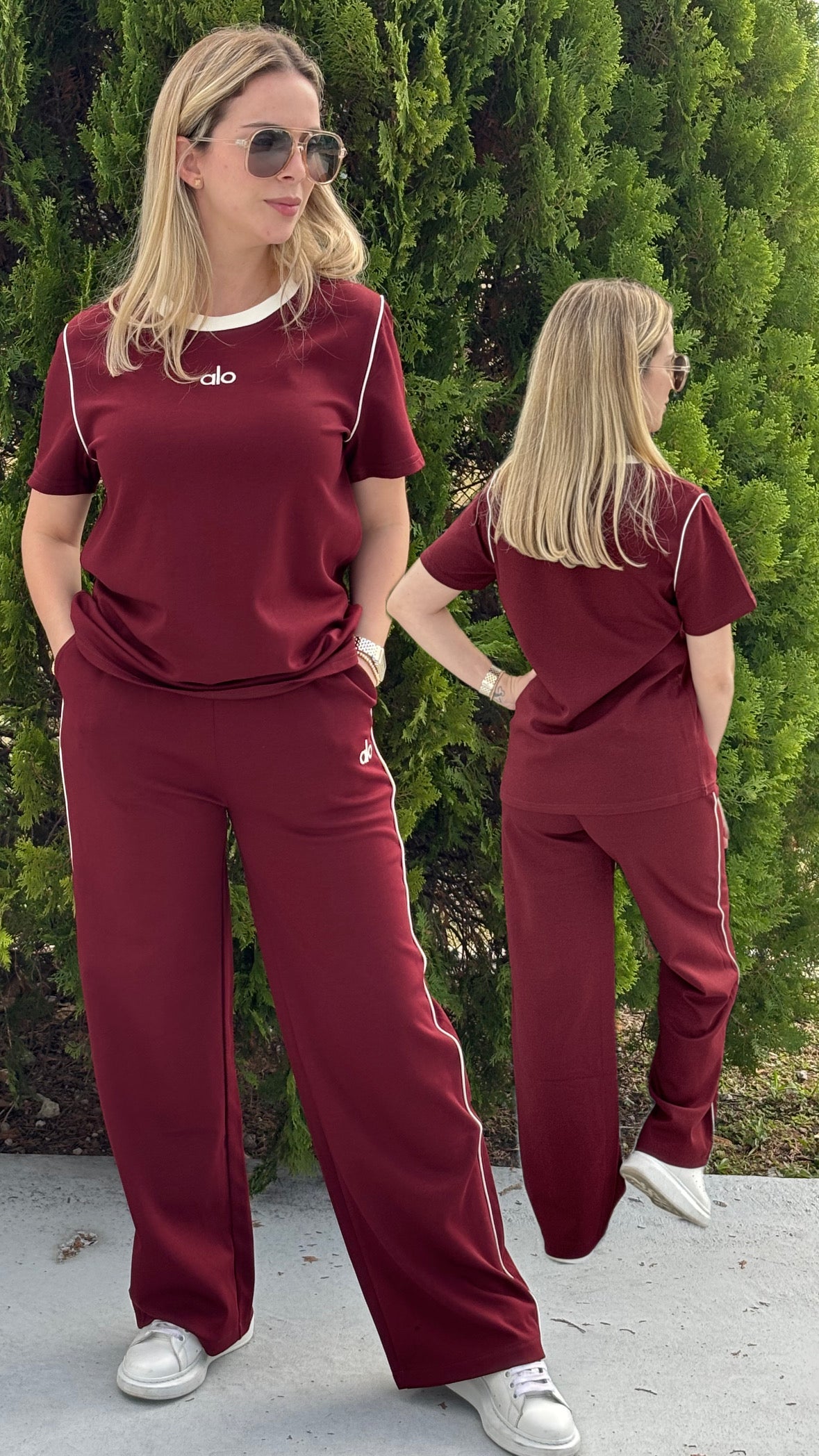 Conjunto deportivo burgundy