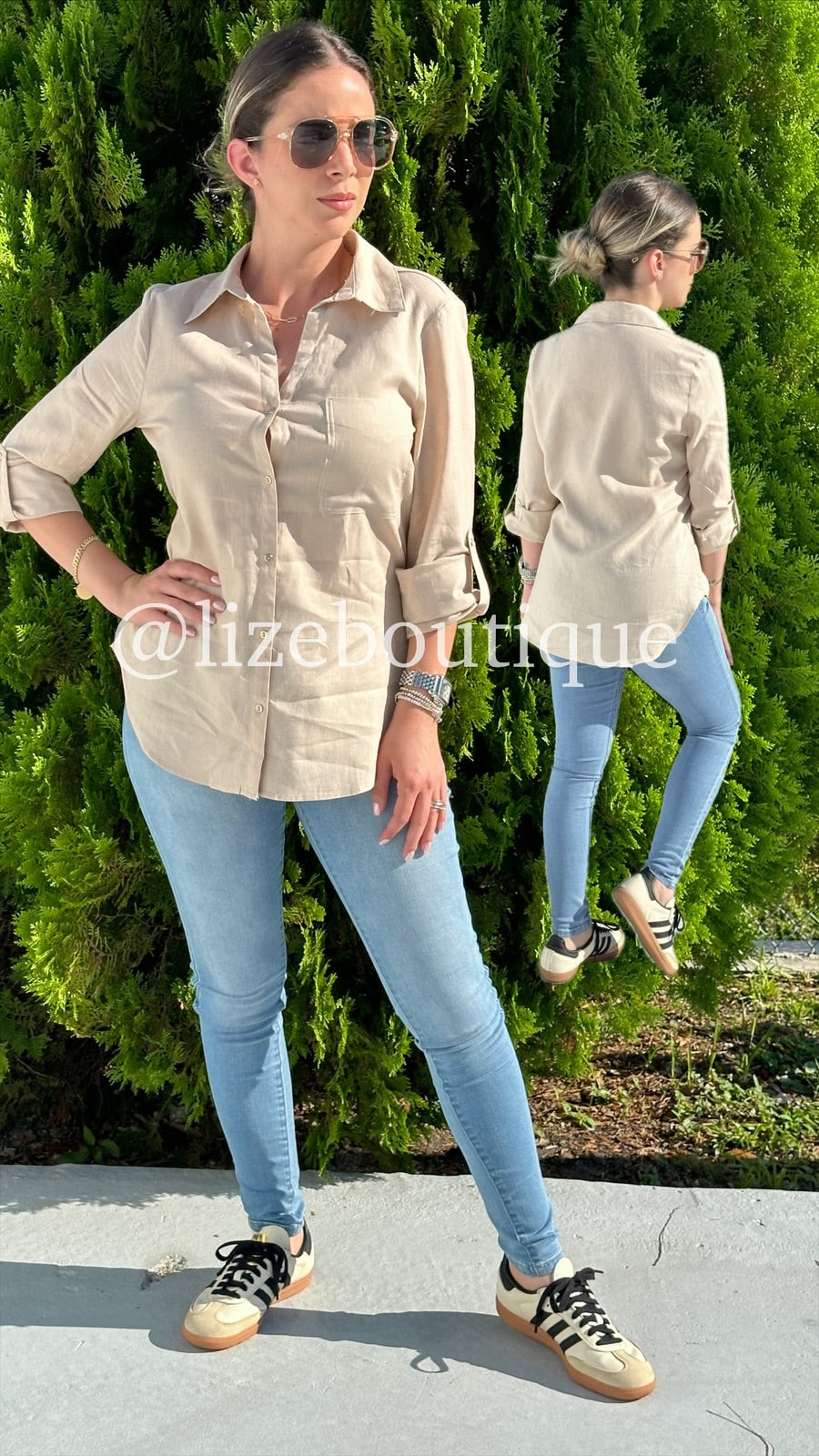 Long sleeve linen shirt