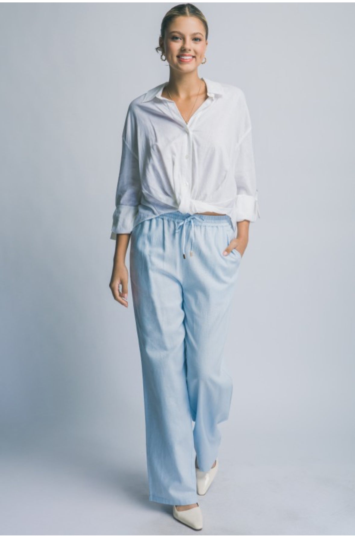 Linen blend pants