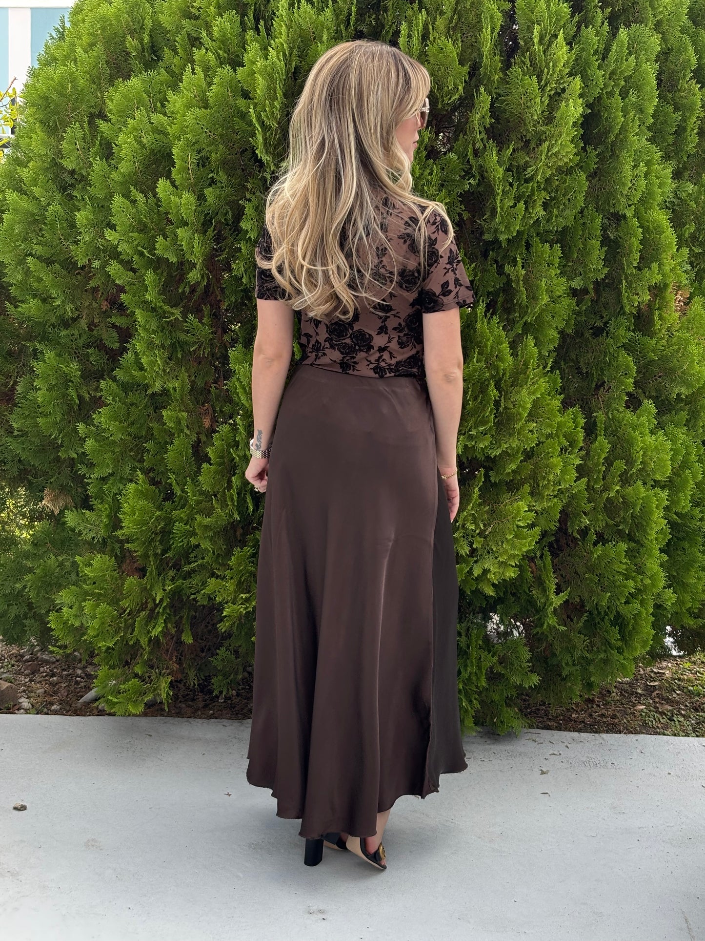Chocolate maxi skirt