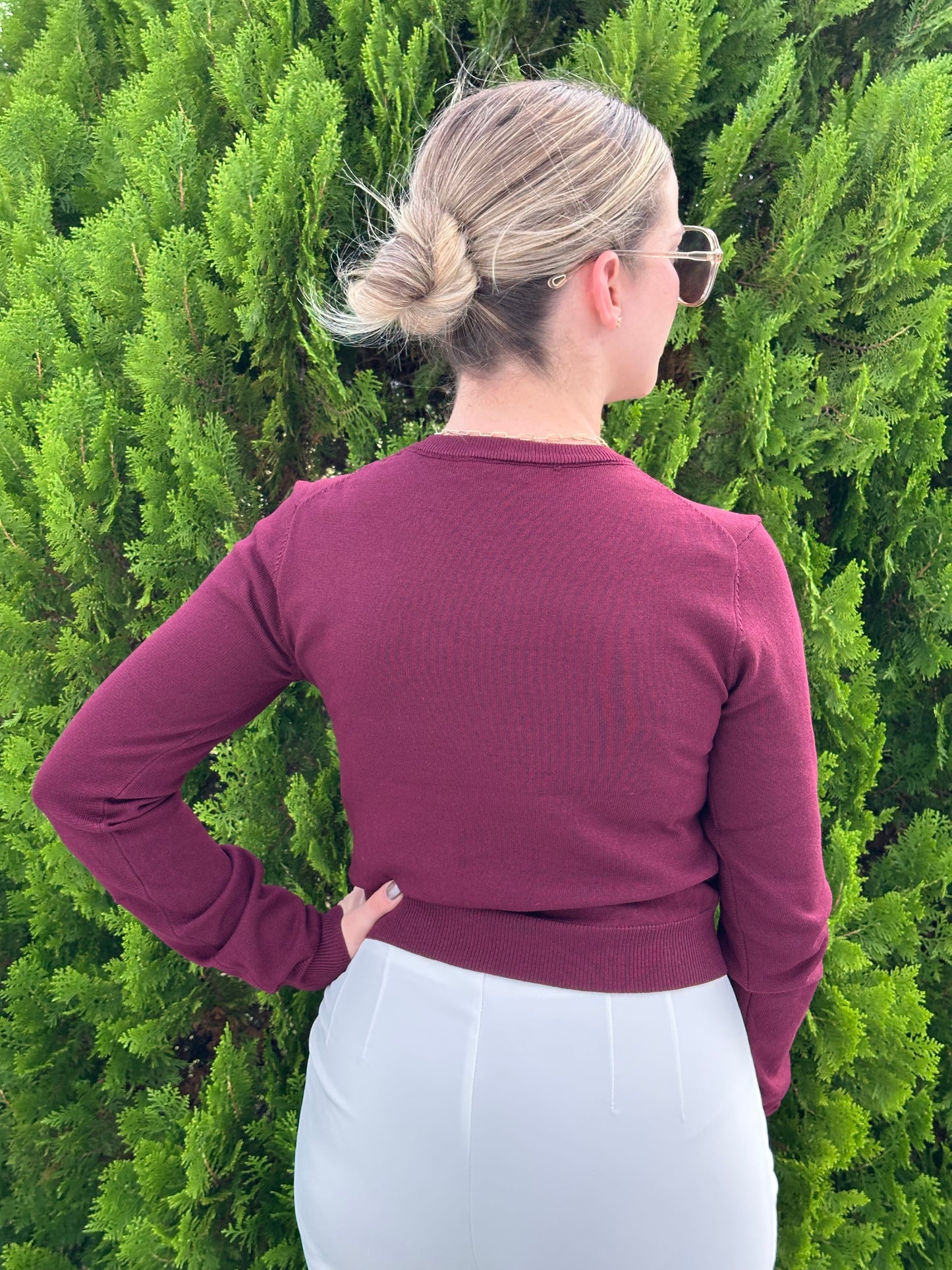 Burgundy sparkle sweater