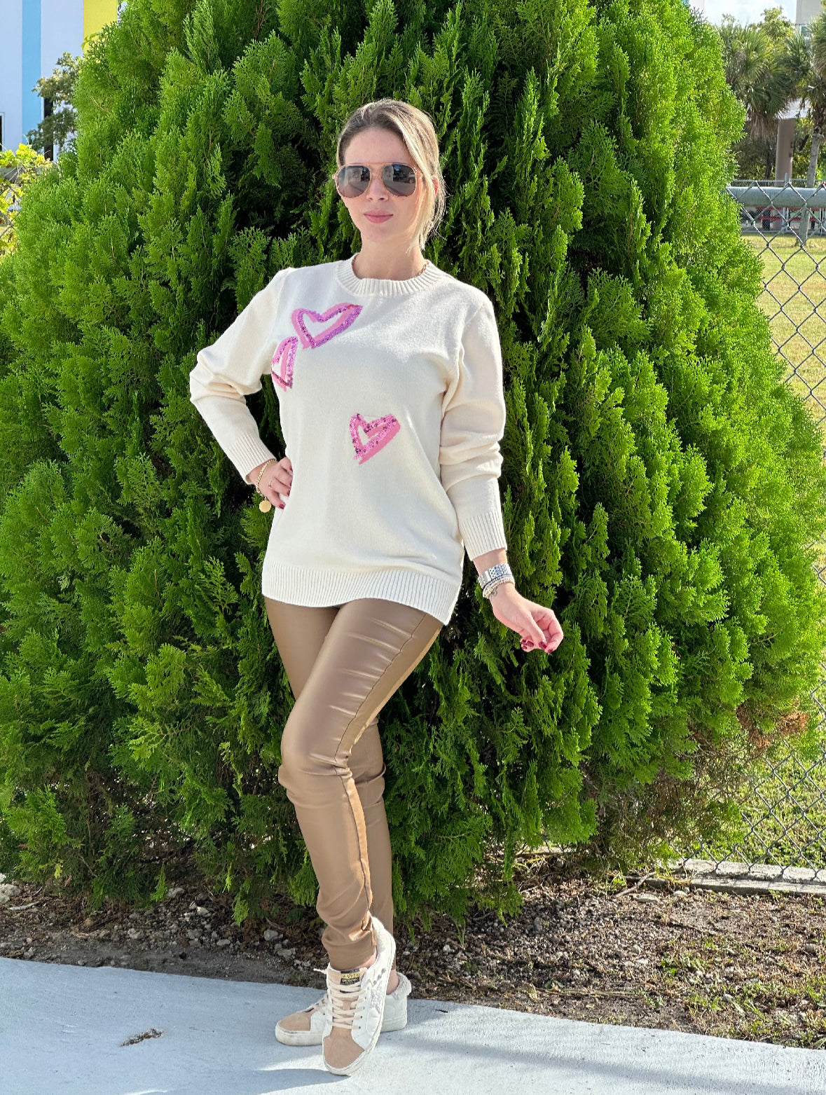 Leather skinny pants