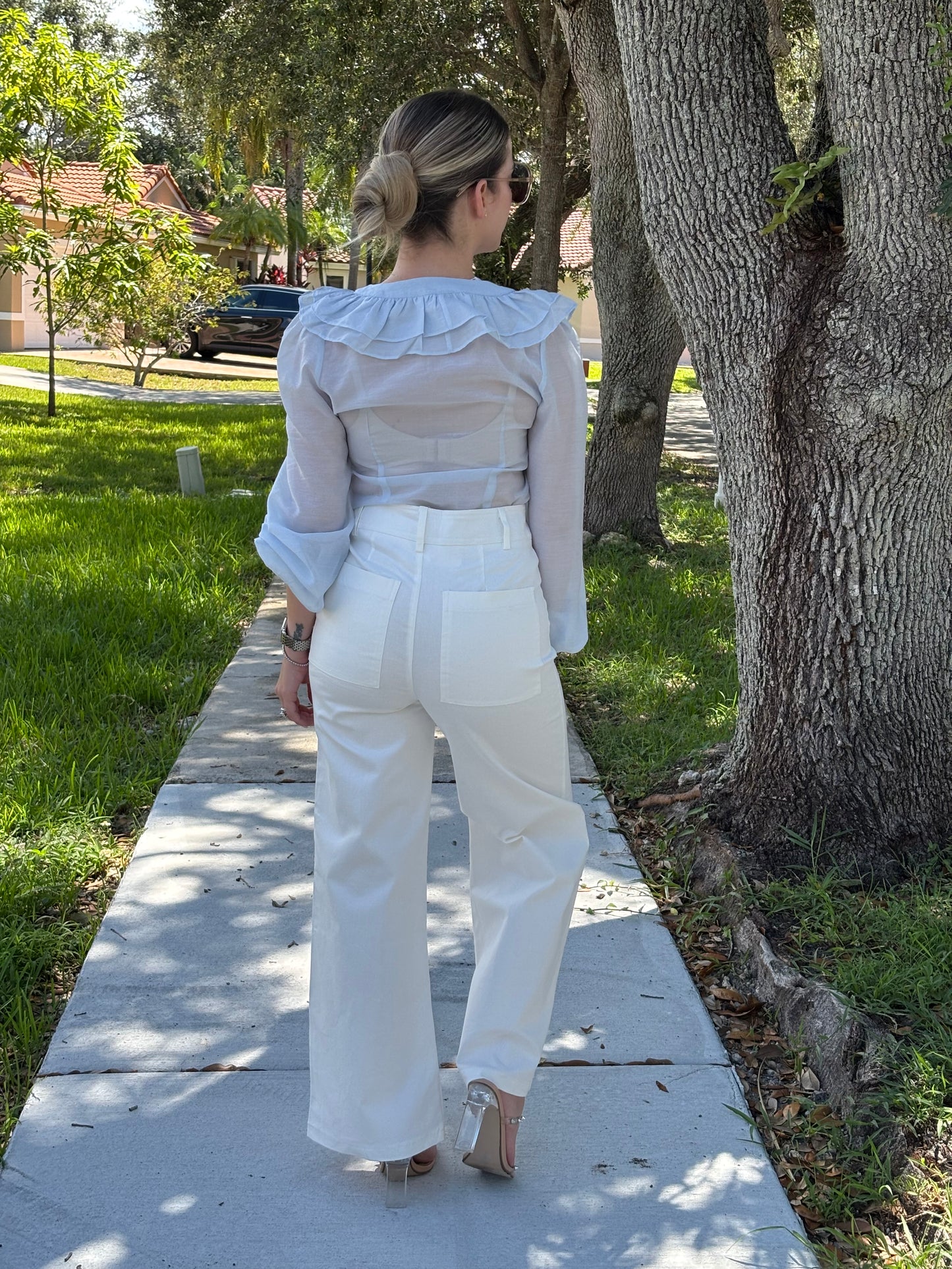 Delina blue blouse