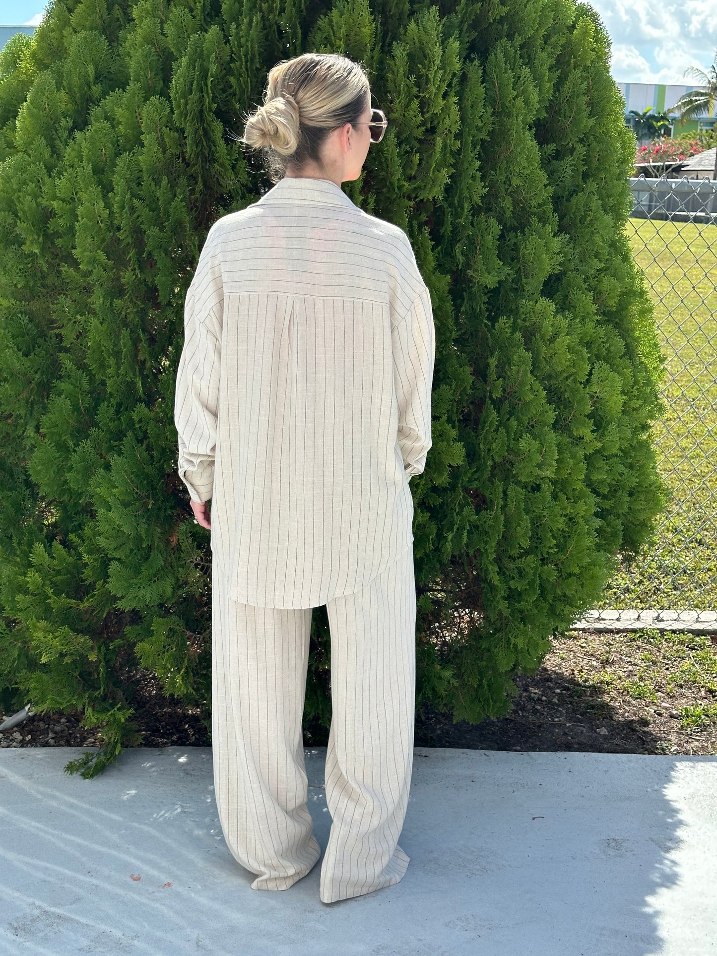 Stripes linen set
