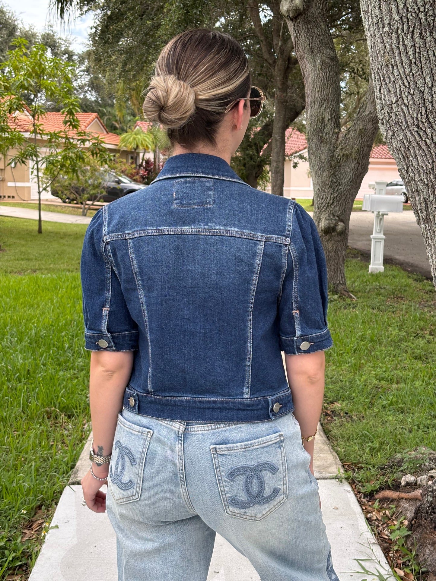3/4 sleeve denim jacket
