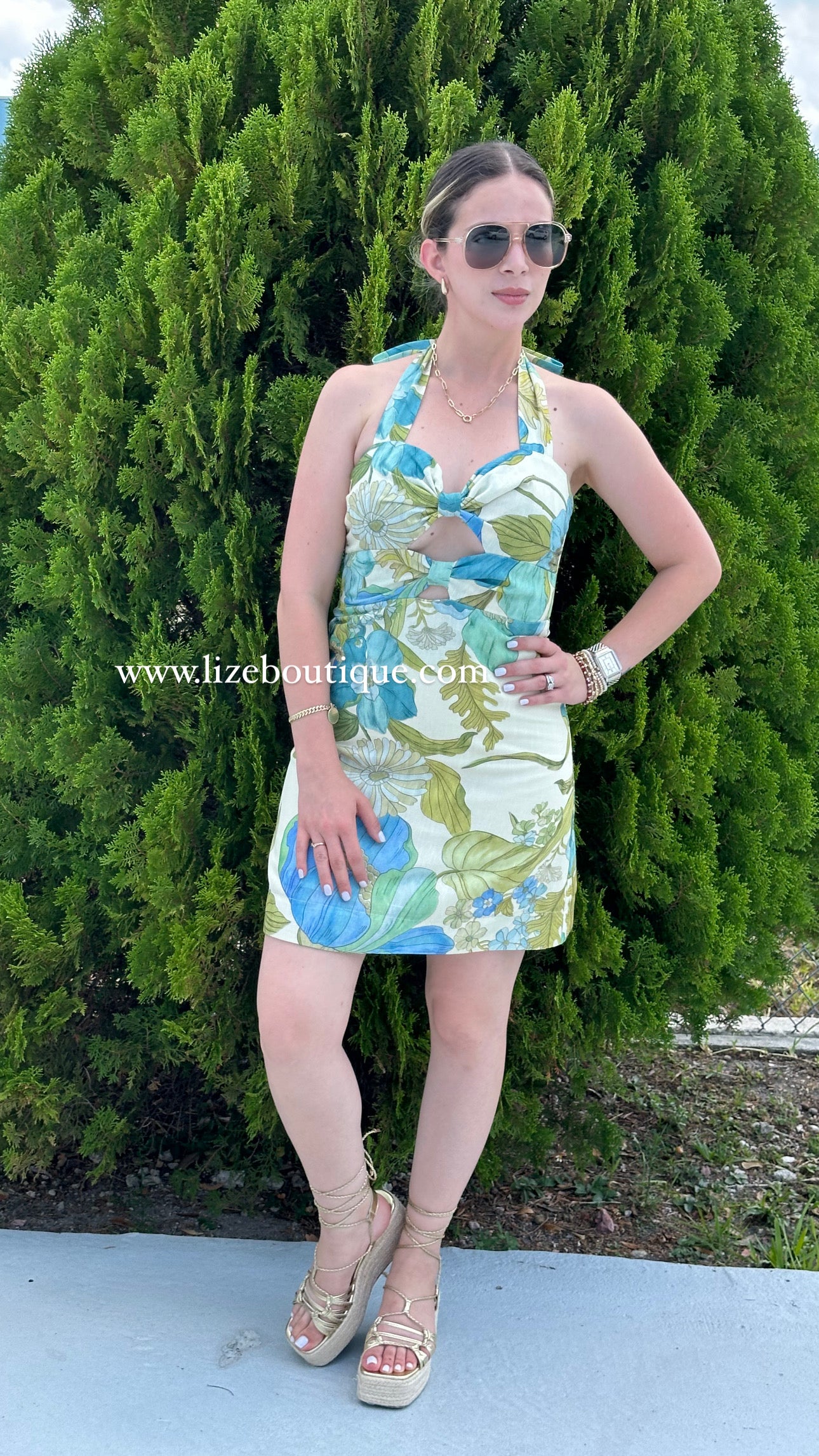Tropical mini dress