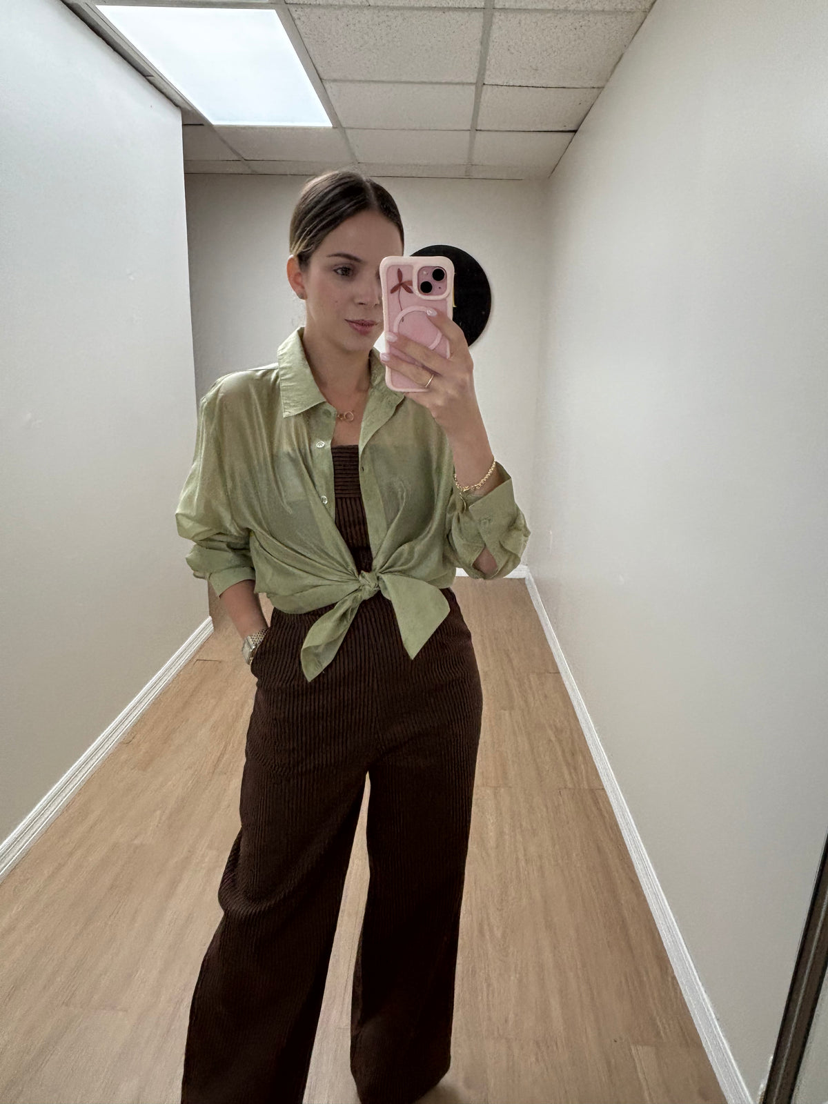 Camisa oliva seda