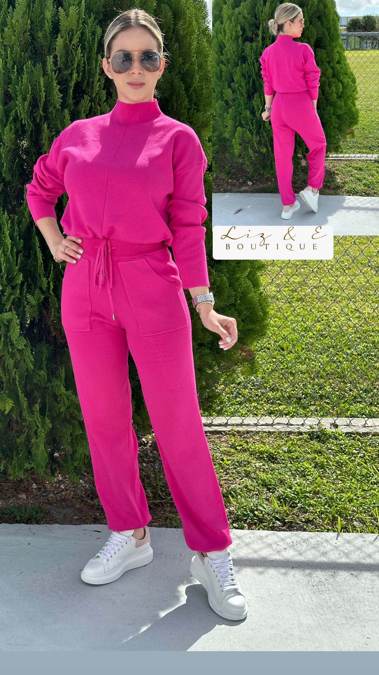 High neck long sleeve set