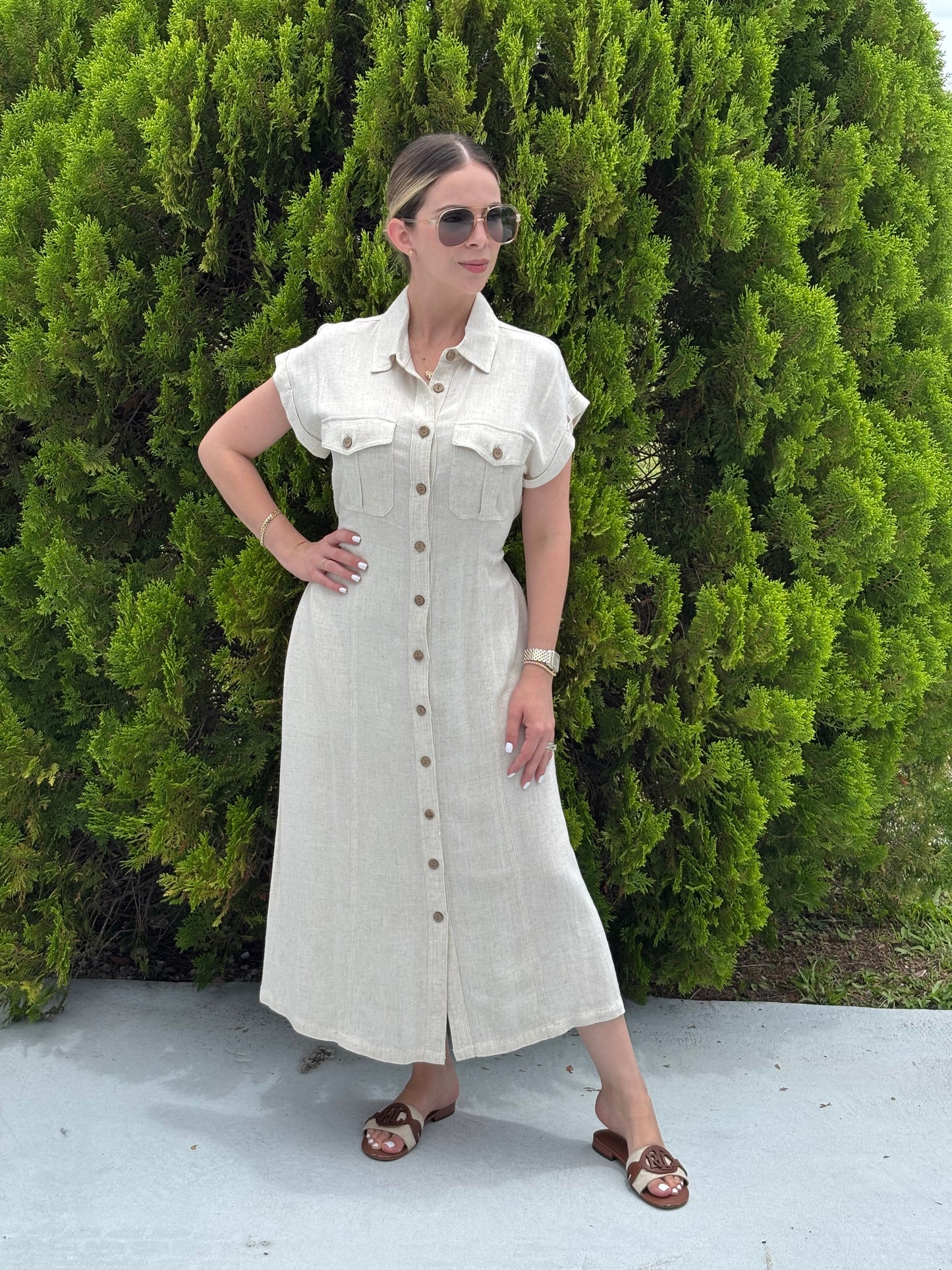 Camisero de lino beige