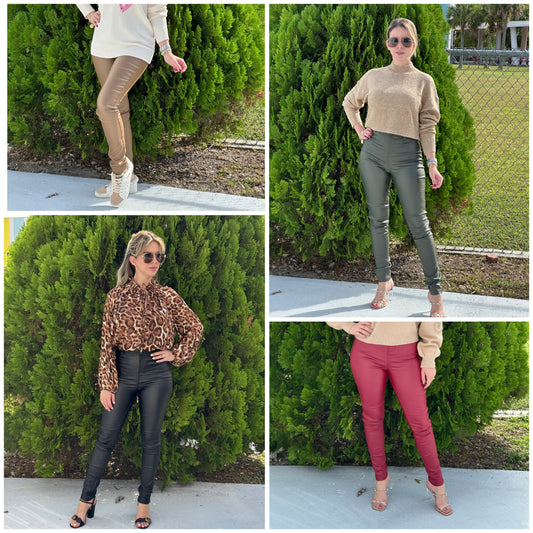 Leather skinny pants