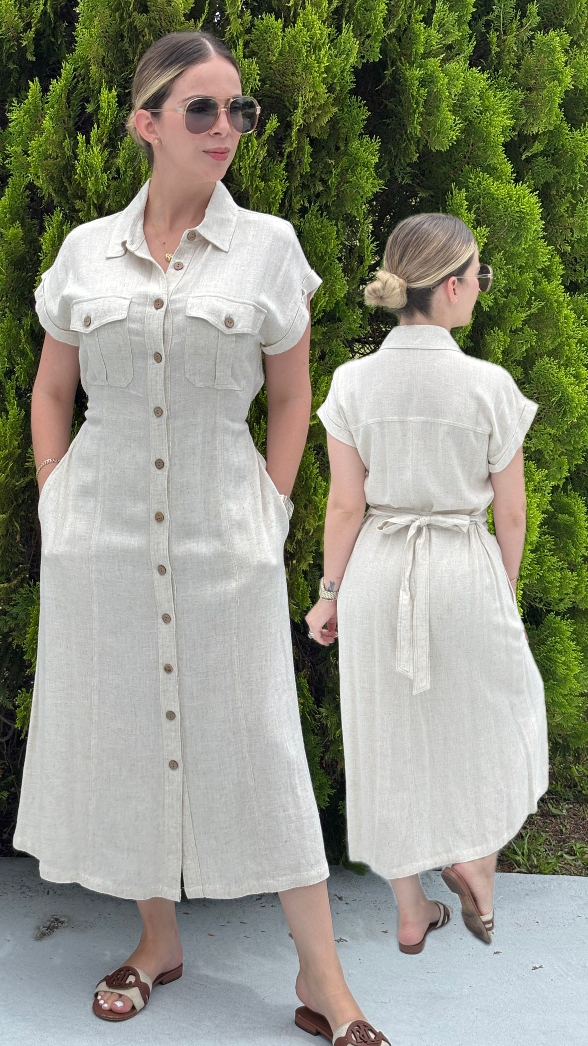 Camisero de lino beige