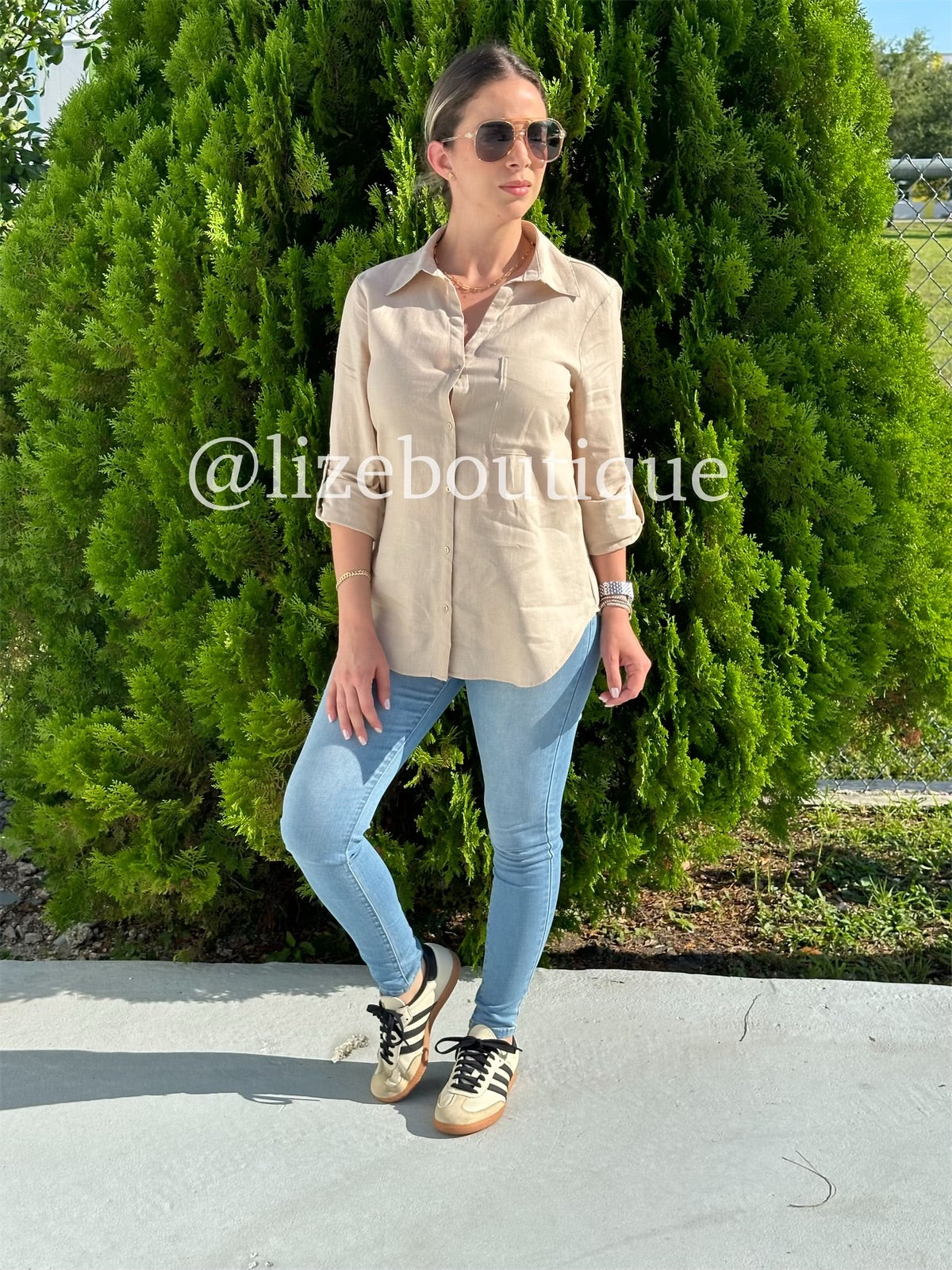 Long sleeve linen shirt