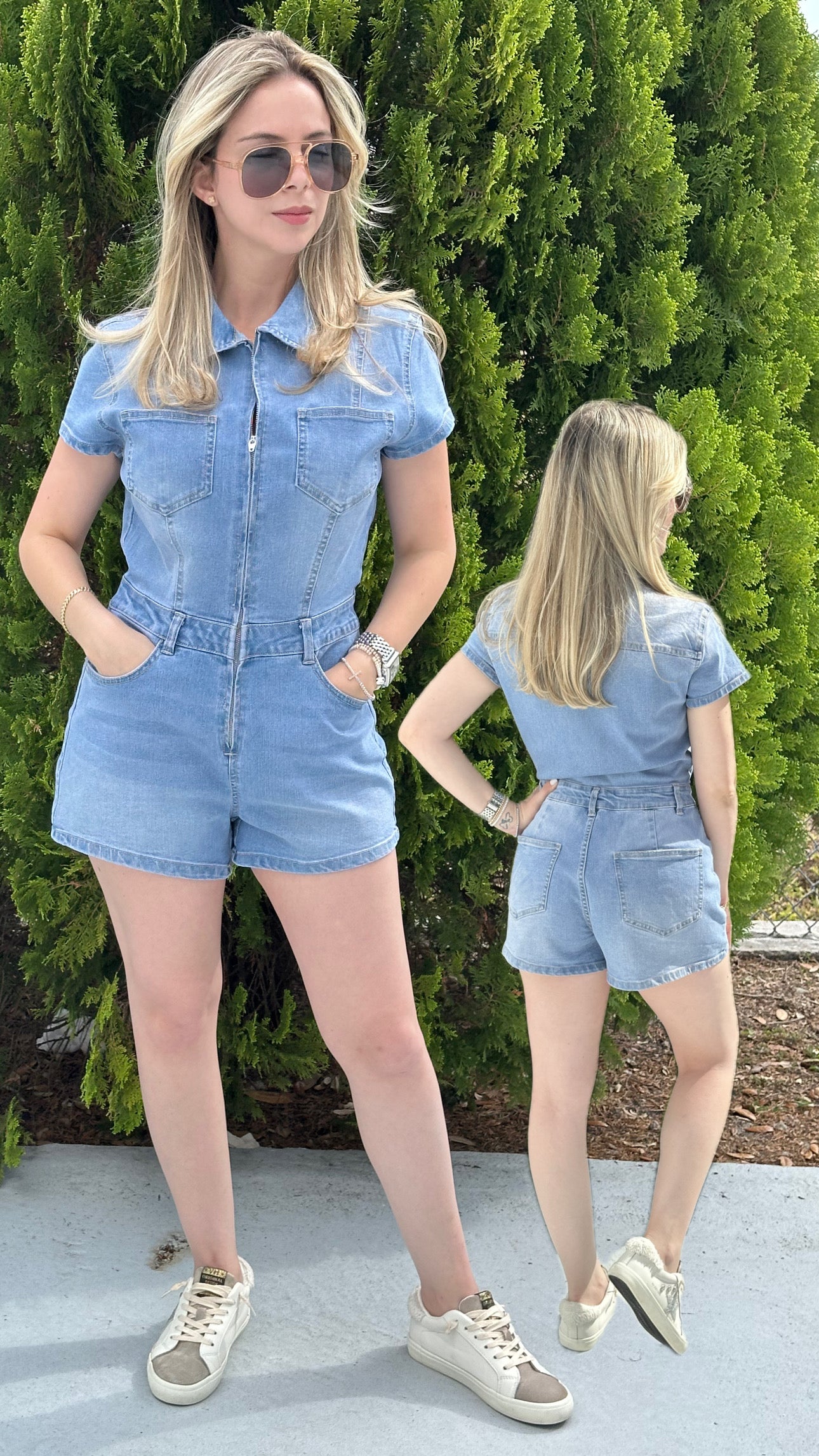 Denim romper
