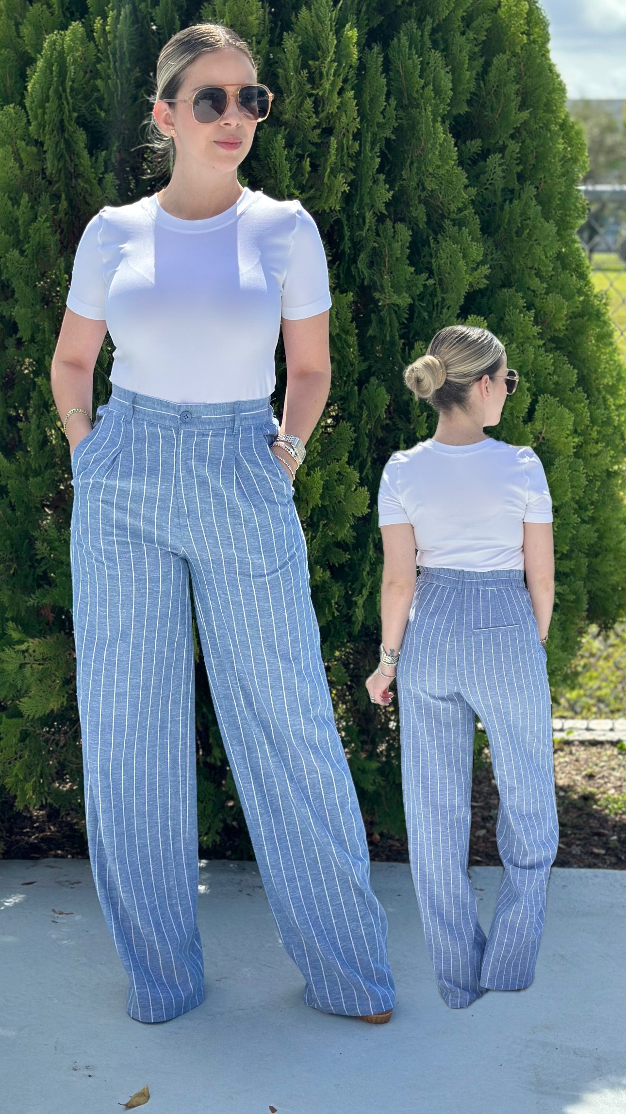 Striped linen pants
