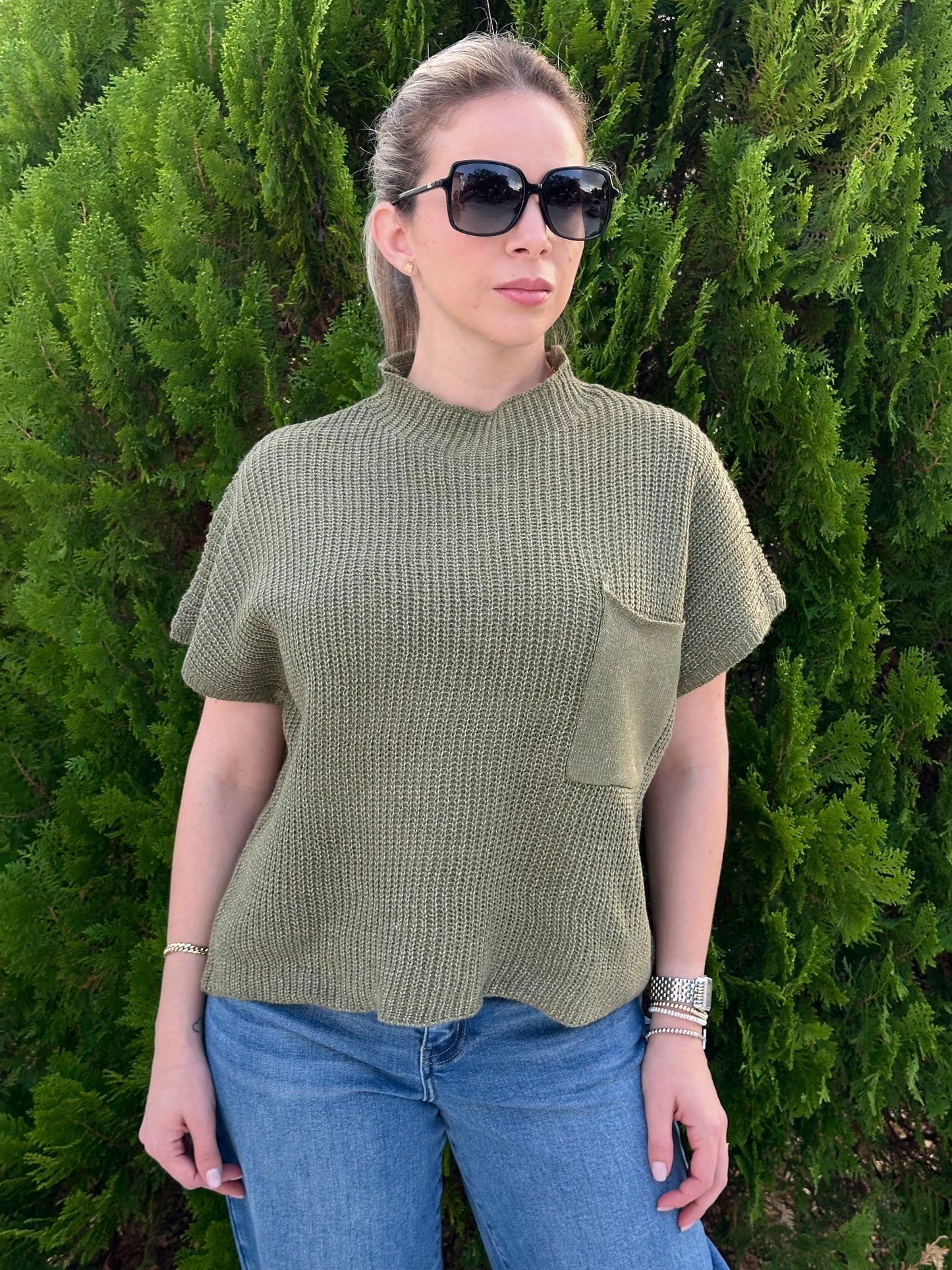 Olive crochet top