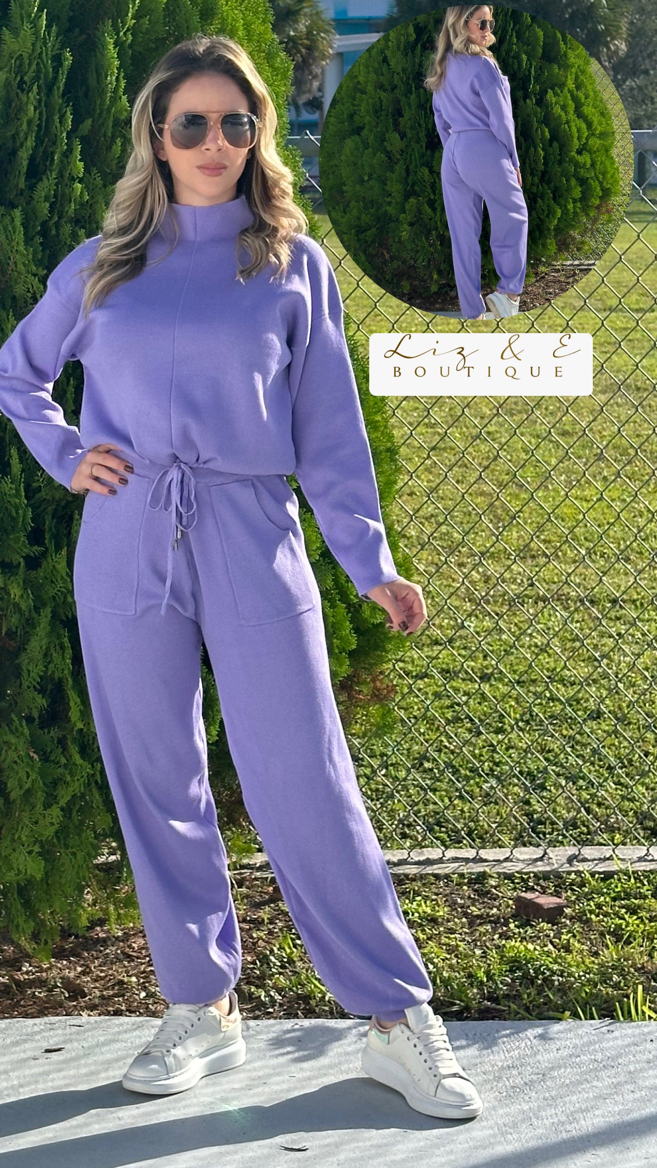 High neck long sleeve set