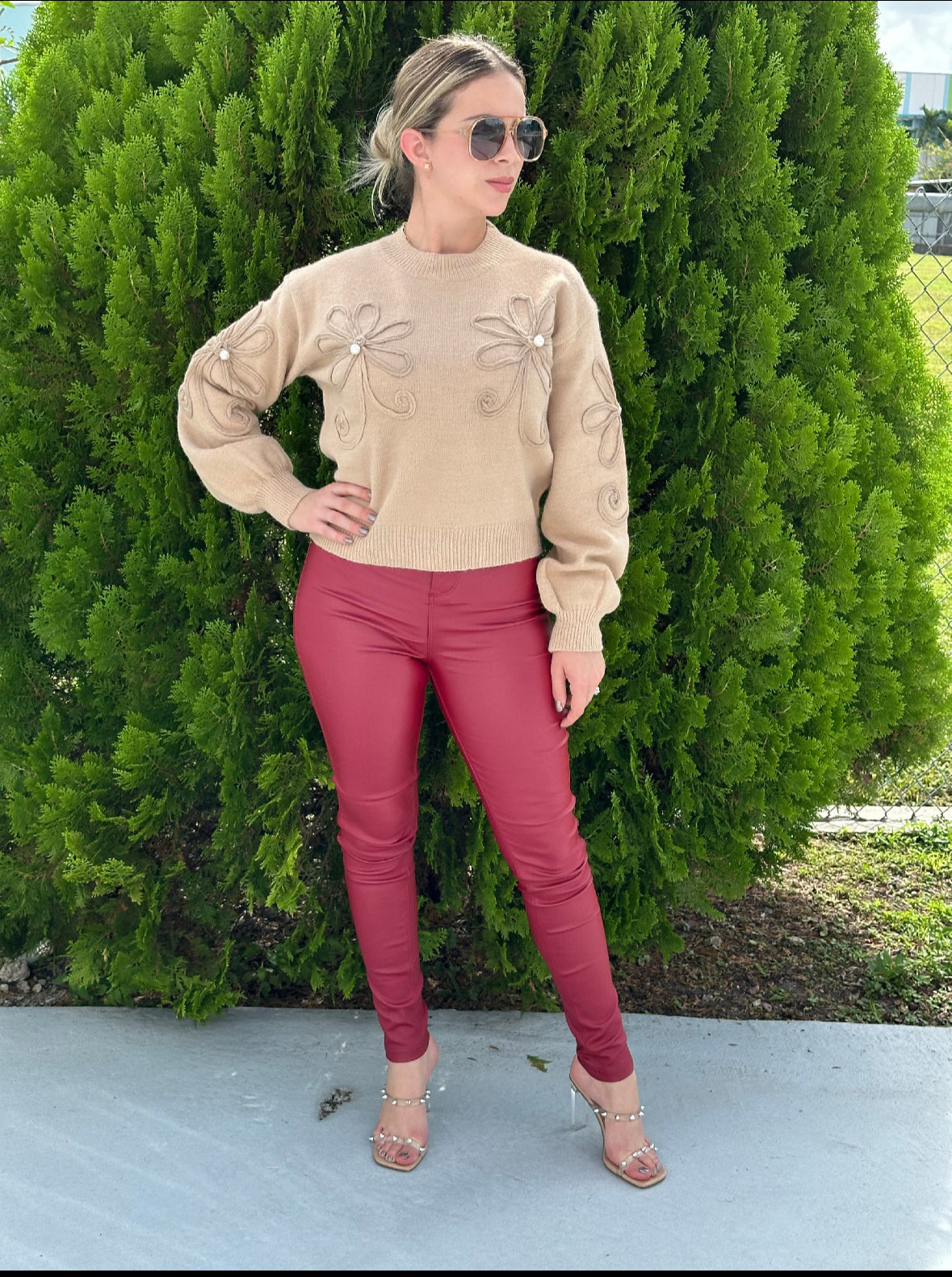 Leather skinny pants