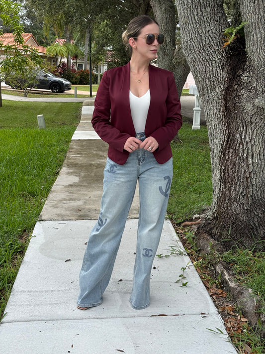 OVI Burgundy Blazer