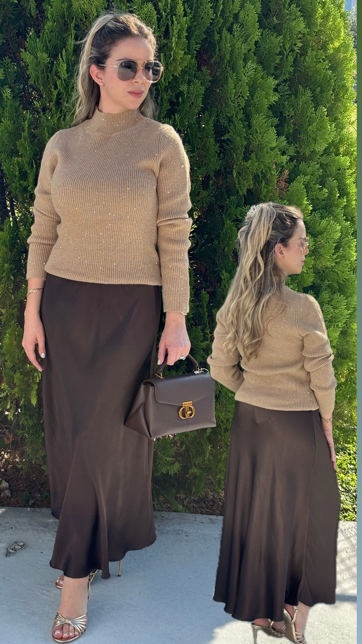 Golden high neck sweater
